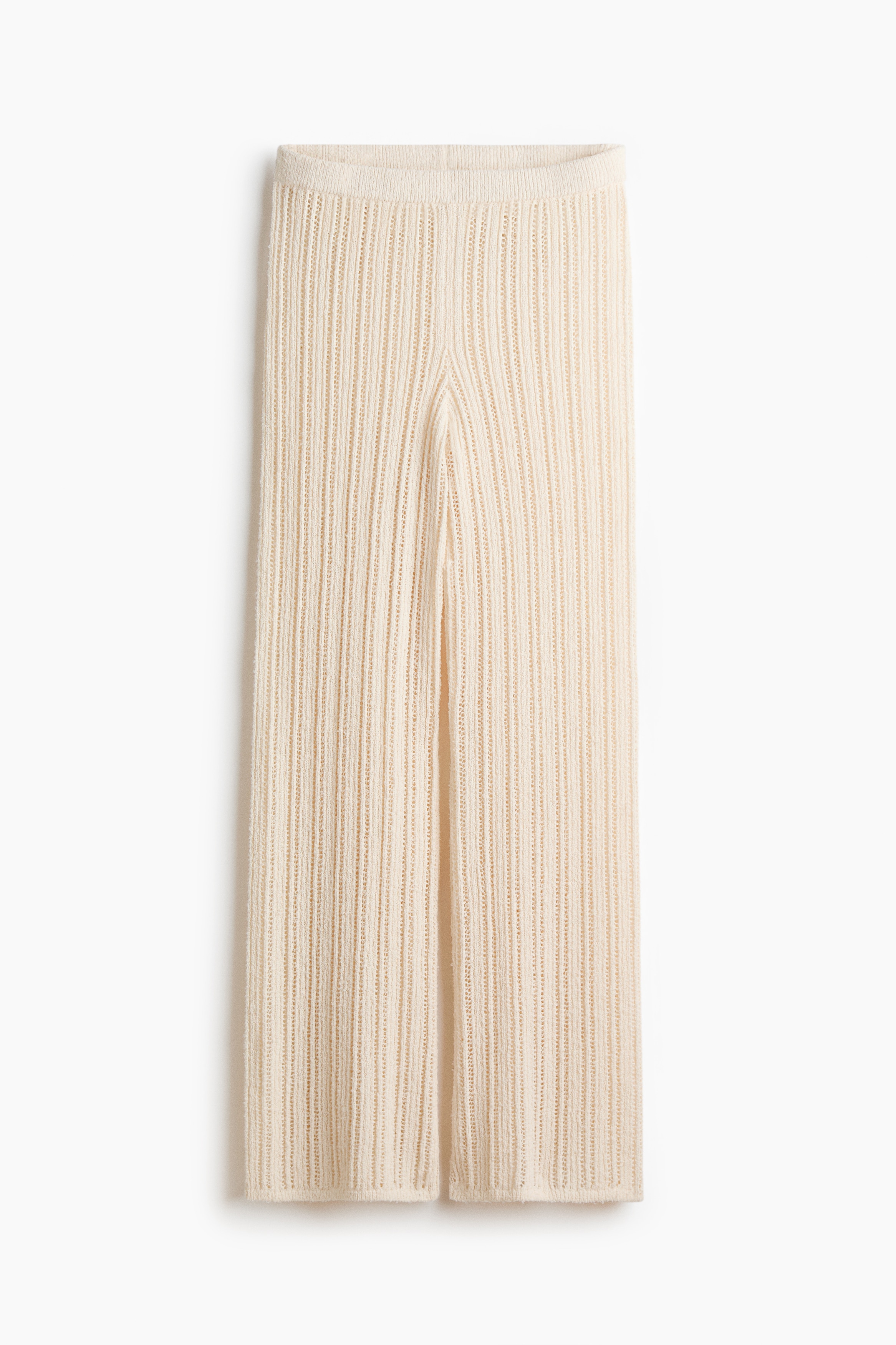 Women's Light beige Wide-Leg Crochet-Look Pants | H&M US Women's Light beige Wide-Leg Crochet-Look Pants | H&M US
