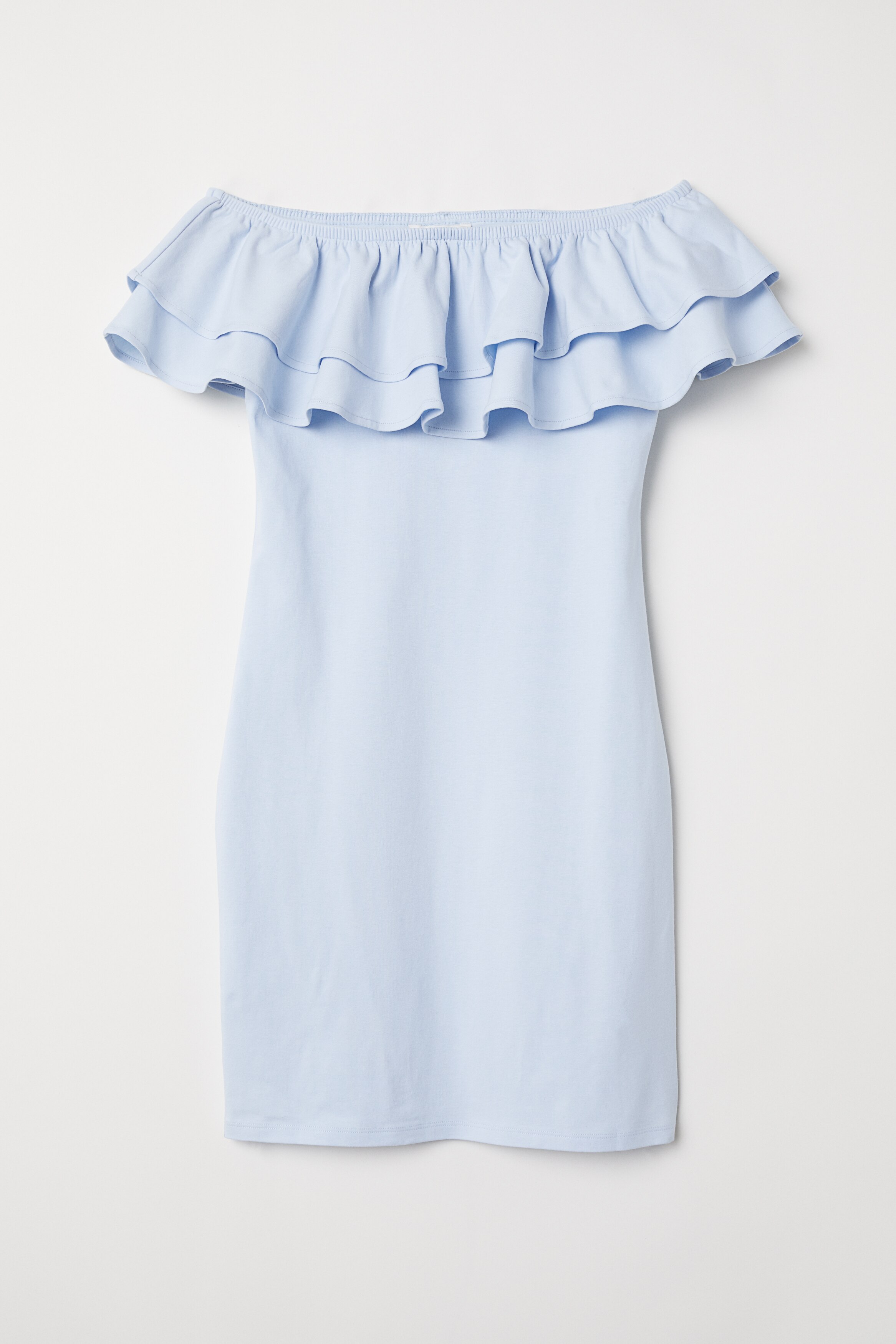 オフショルダーワンピース - ライトブルー - レディース | H&M JP オフショルダーワンピース - ライトブルー - レディース | H&M JP