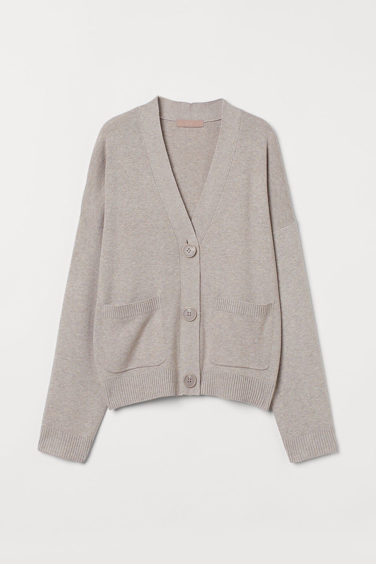 Fine-knit Cardigan - V-neck - Long sleeve - Light taupe - Ladies | H&M US