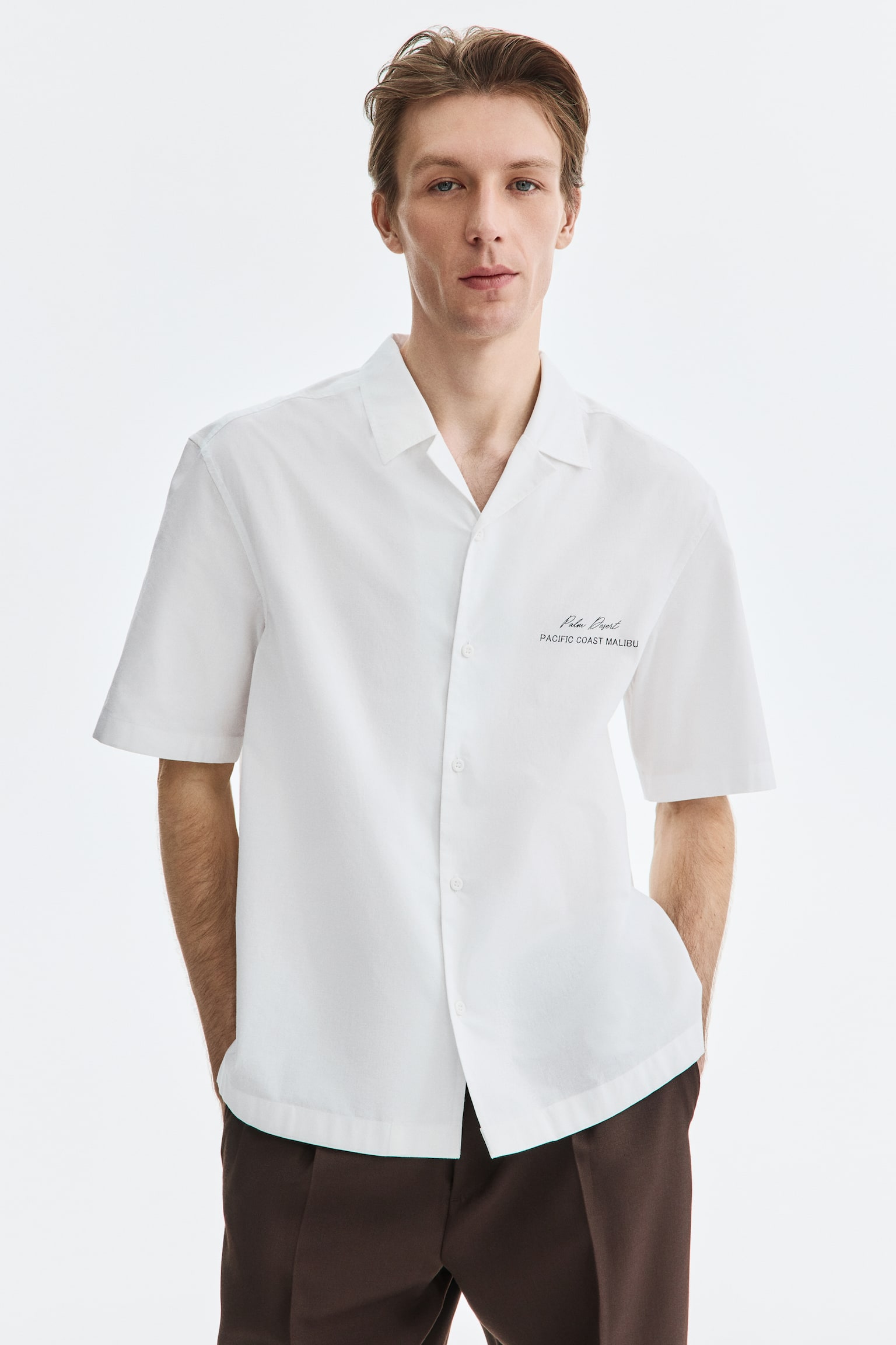Relaxed Fit Printed resort shirt - White/Palm Desert/Black/Palm Desert - 1