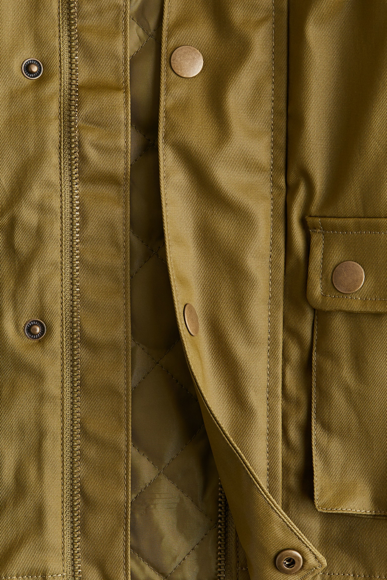 Waxed twill jacket - Green/Light beige - 4