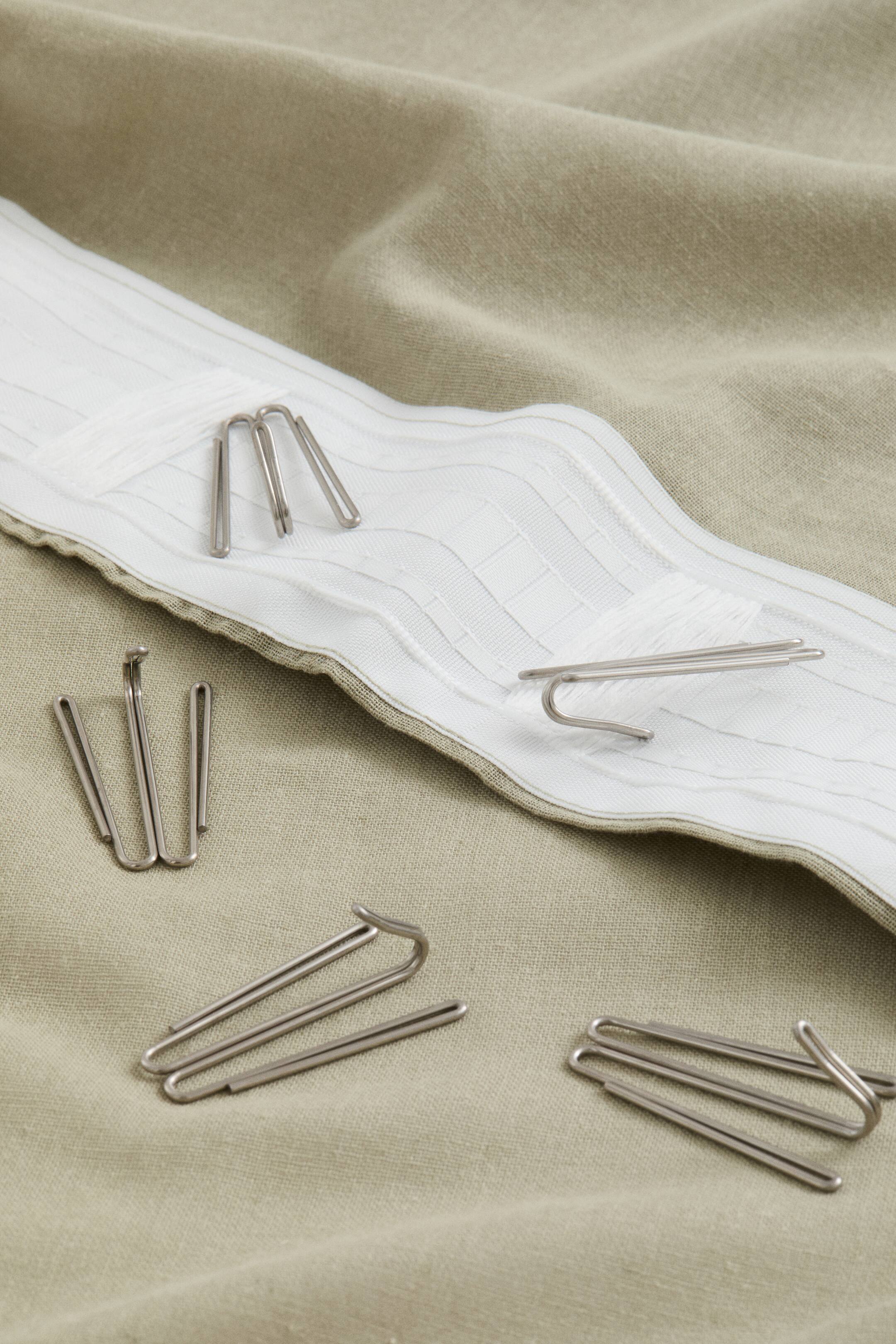 View larger image: 1-pack long and wide linen-blend curtain length - Sage green - Home All | H&M IN 3