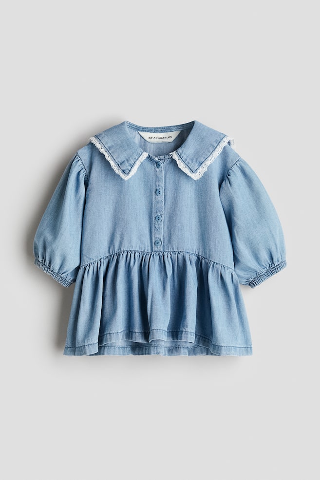 Vestido vaquero con cuello marinero - Azul denim - 1