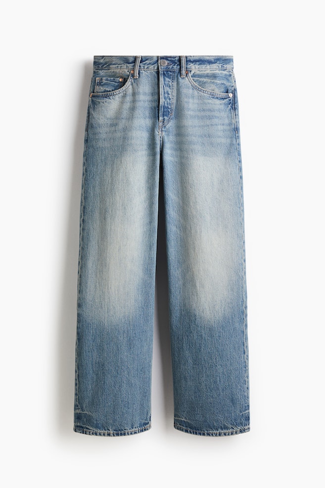 Loose Straight Jeans - Denim blue/Denim blue/Light denim blue/Dark gray/Denim blue/Denim blue/Black - 1