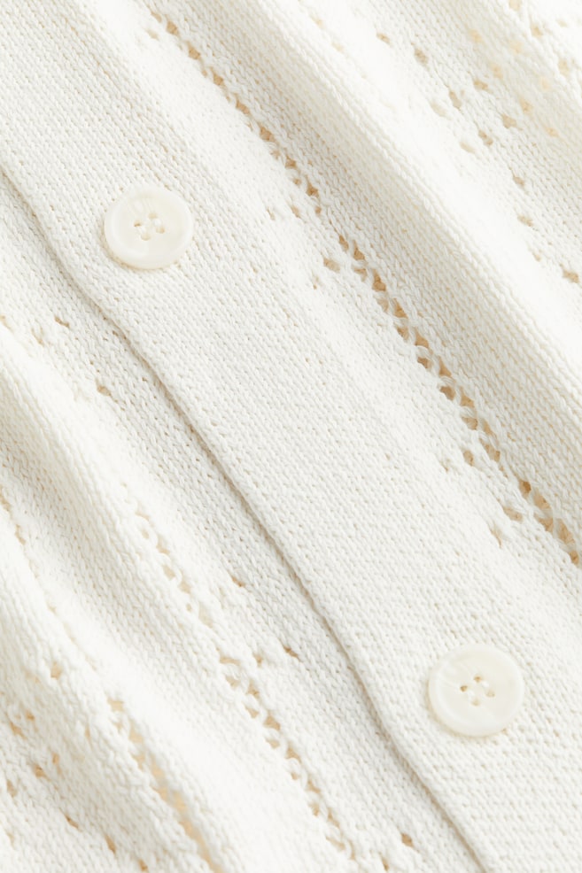 Regular Fit Pointelle-knit shirt - Cream - 5