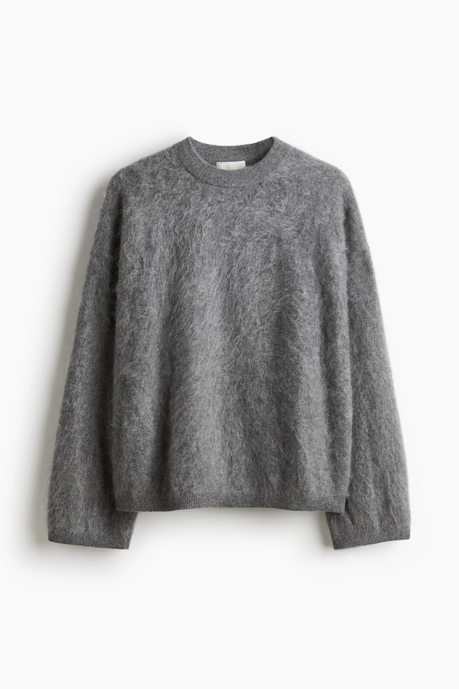 Pull en cachemire brossé - Gris/Marron clair - 1