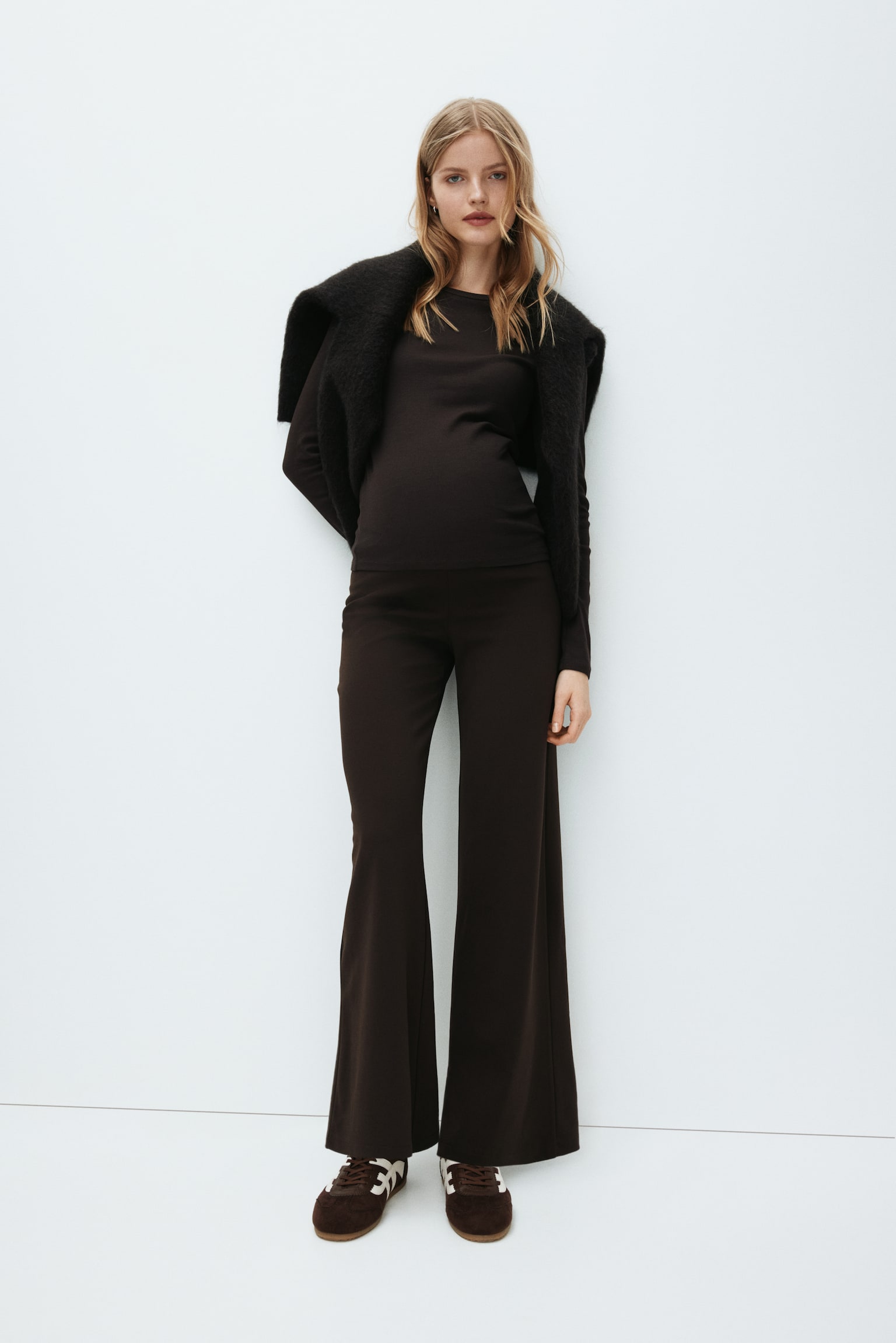 MAMA Wide trousers - Dark brown/Black/Navy blue - 4
