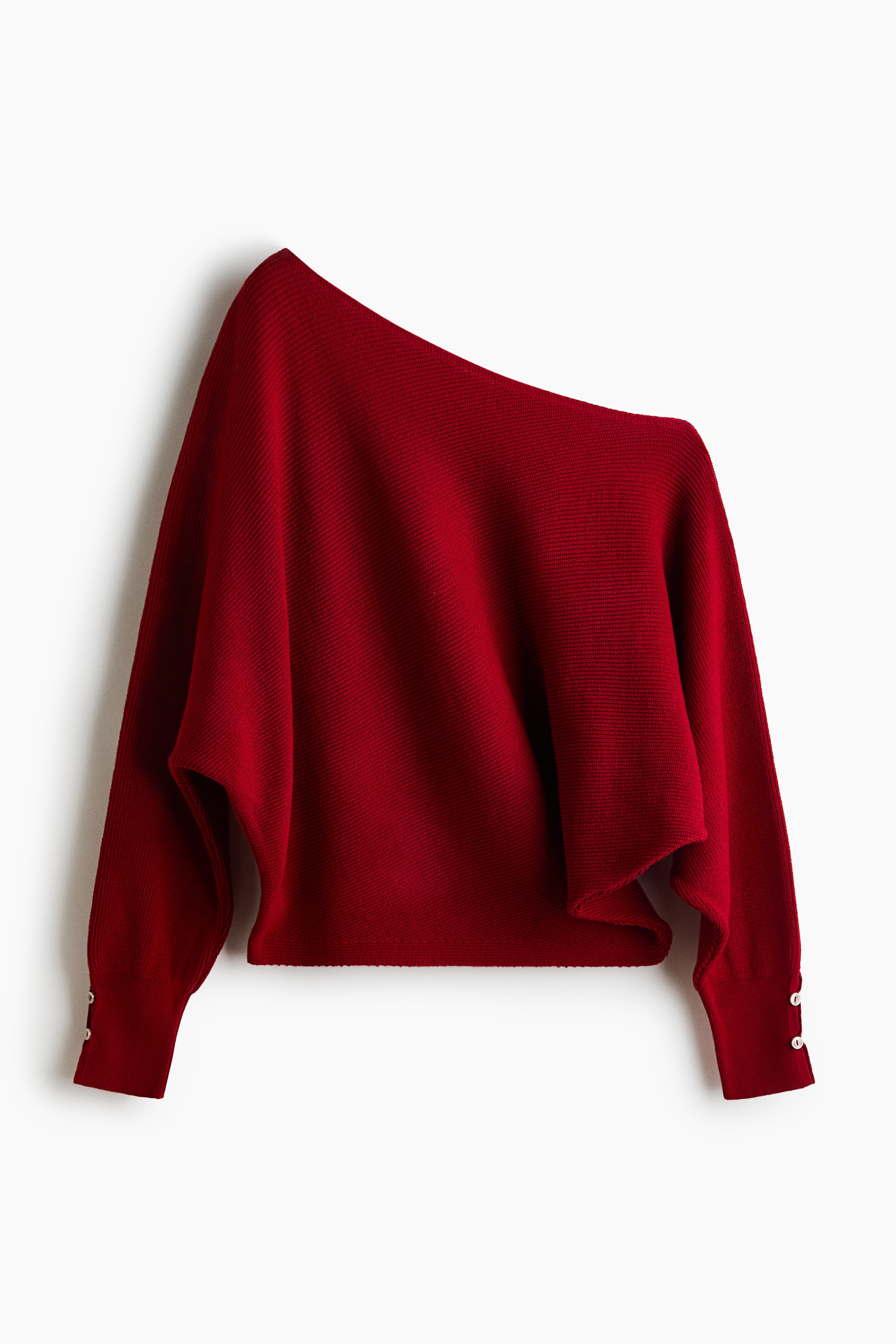 Jersey de un hombro con mangas murciélago