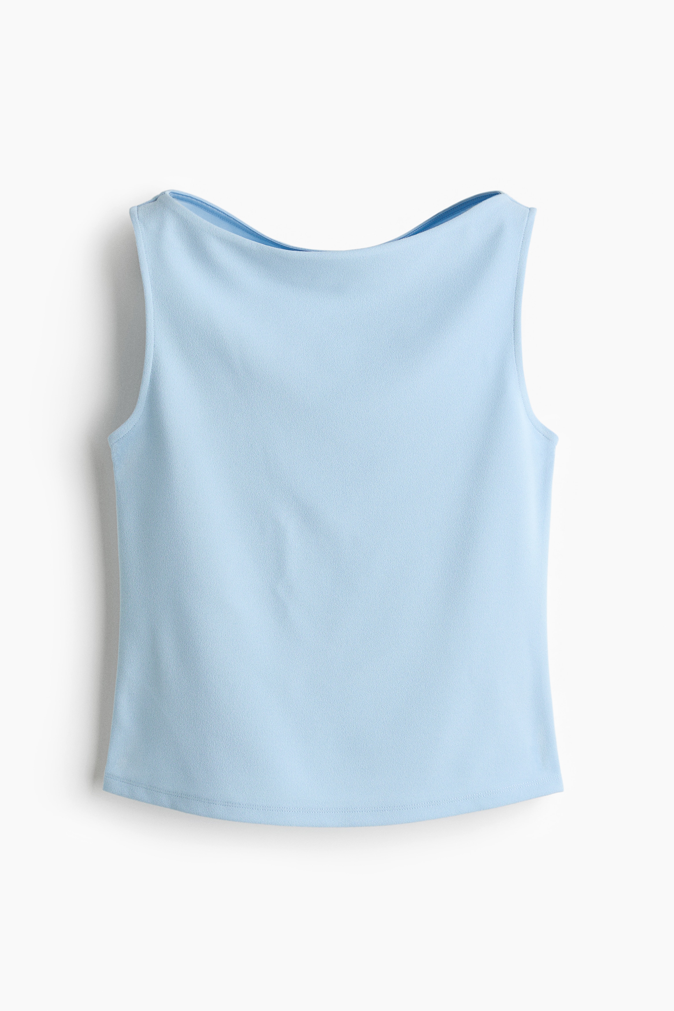 Boat-neck top - Azul claro/Crema/Negro