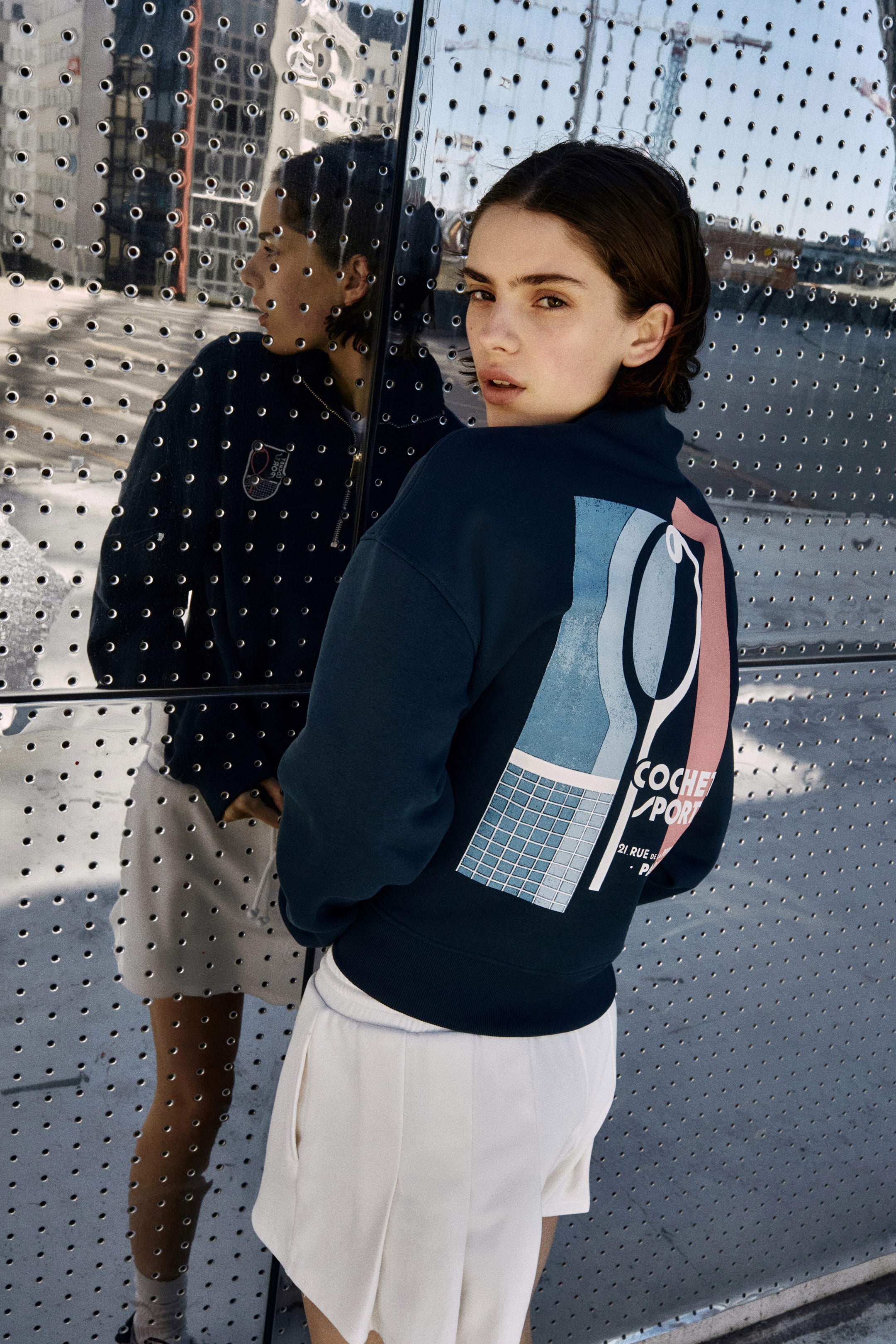Half-Zip Sweatshirt with Motif