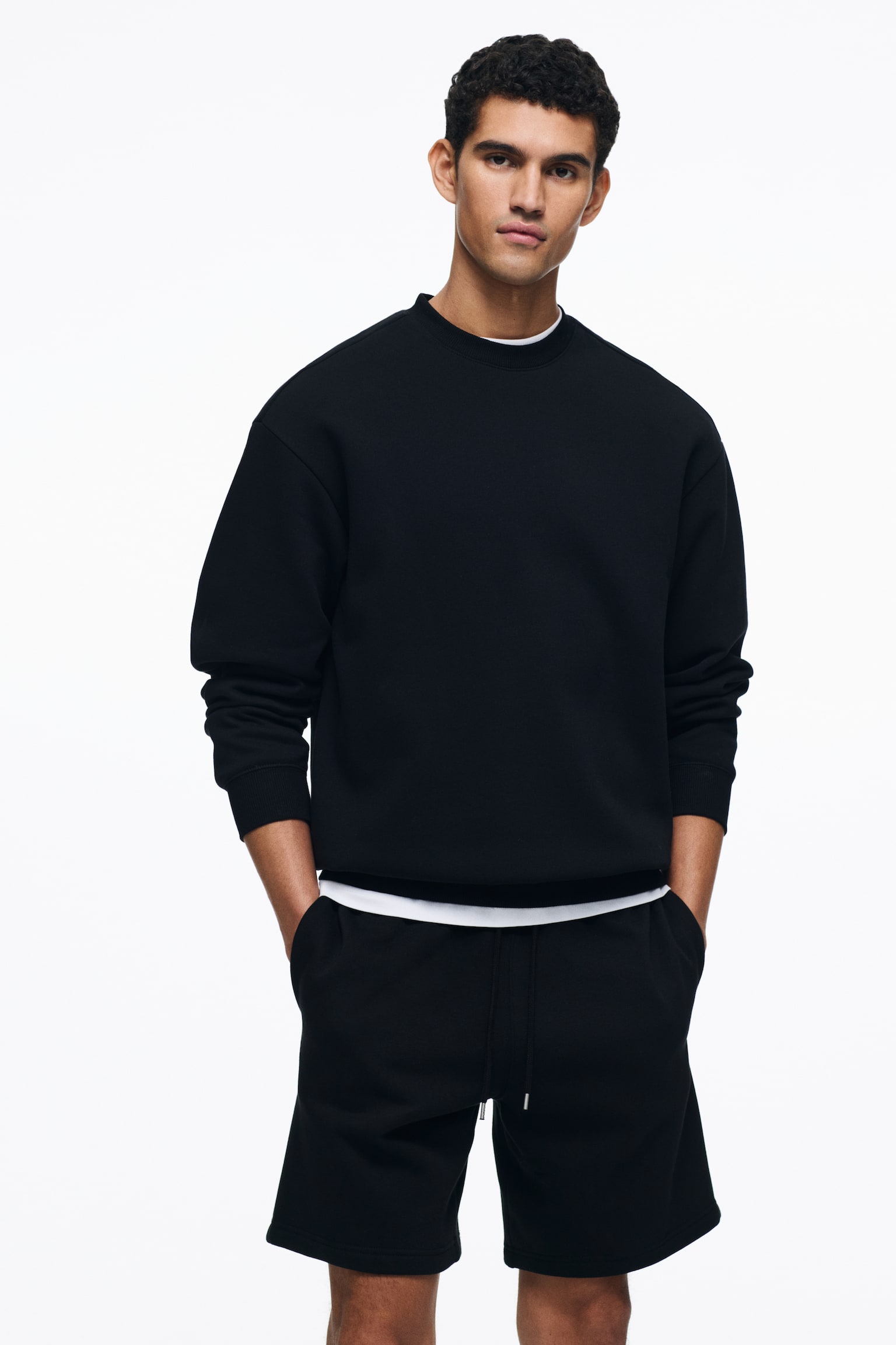 Regular Fit Shorts - Black/Light grey marl/Dark brown - 4