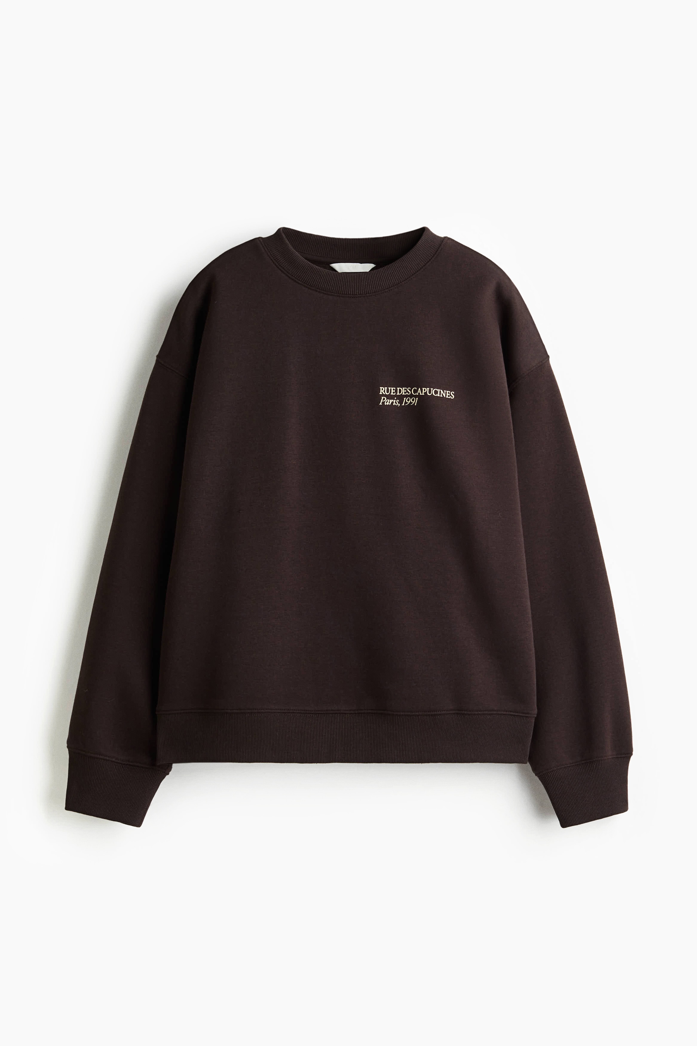 19.p.pretty様 Sweatshirt with Text Motif - Dark brown/Paris - Ladies | H&M US