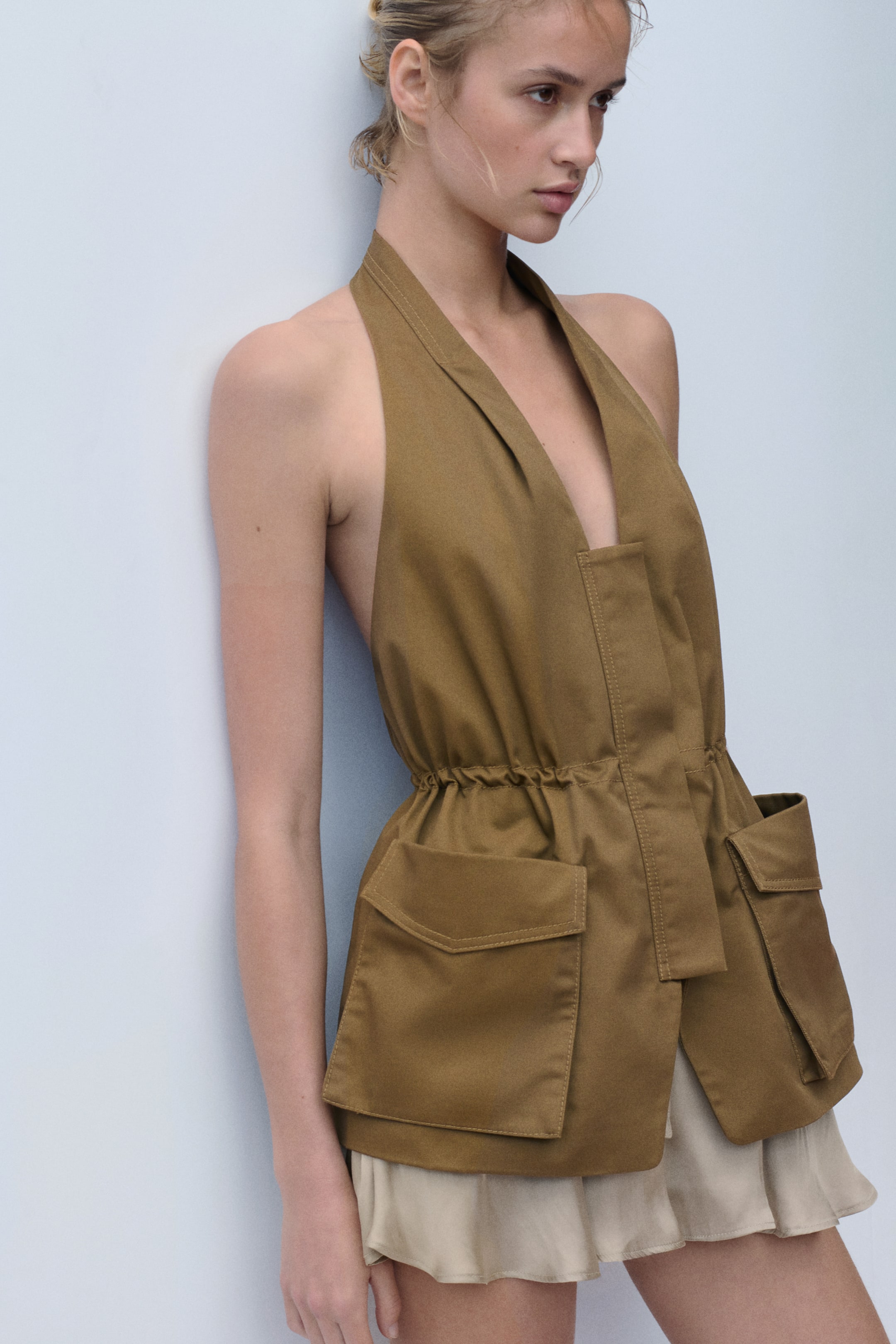 Twill Halterneck Top