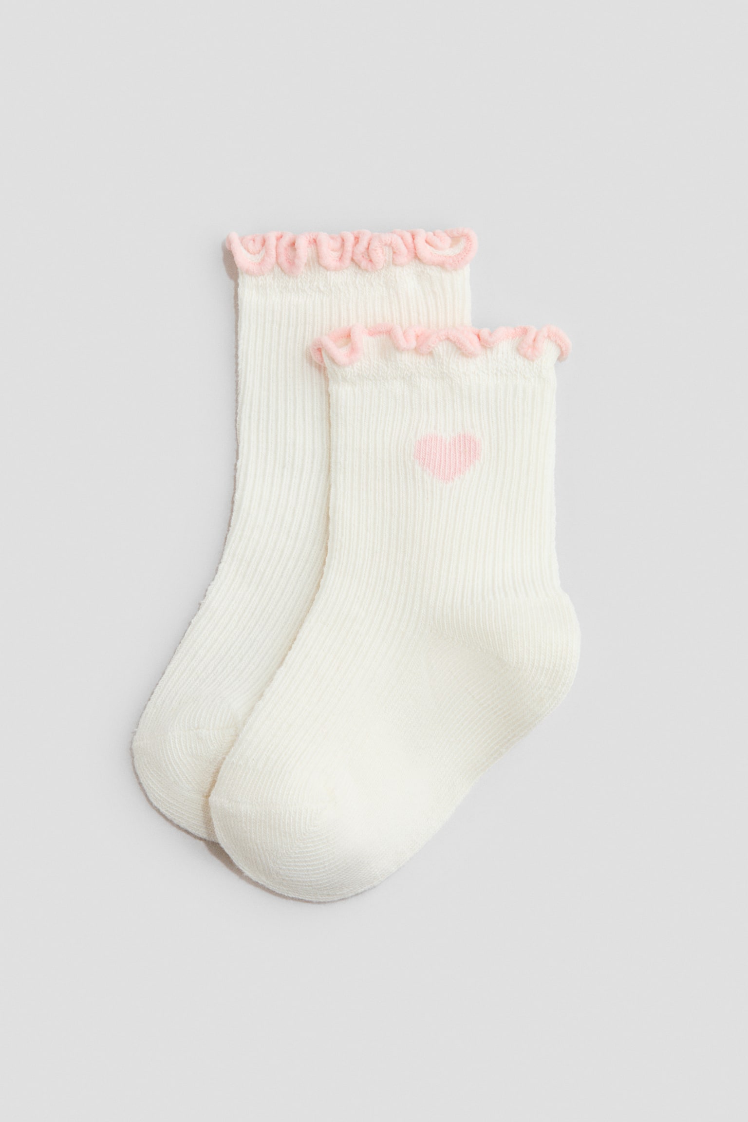 4-pack overlocked socks - Light pink/Hearts/Light blue/Strawberries - 2