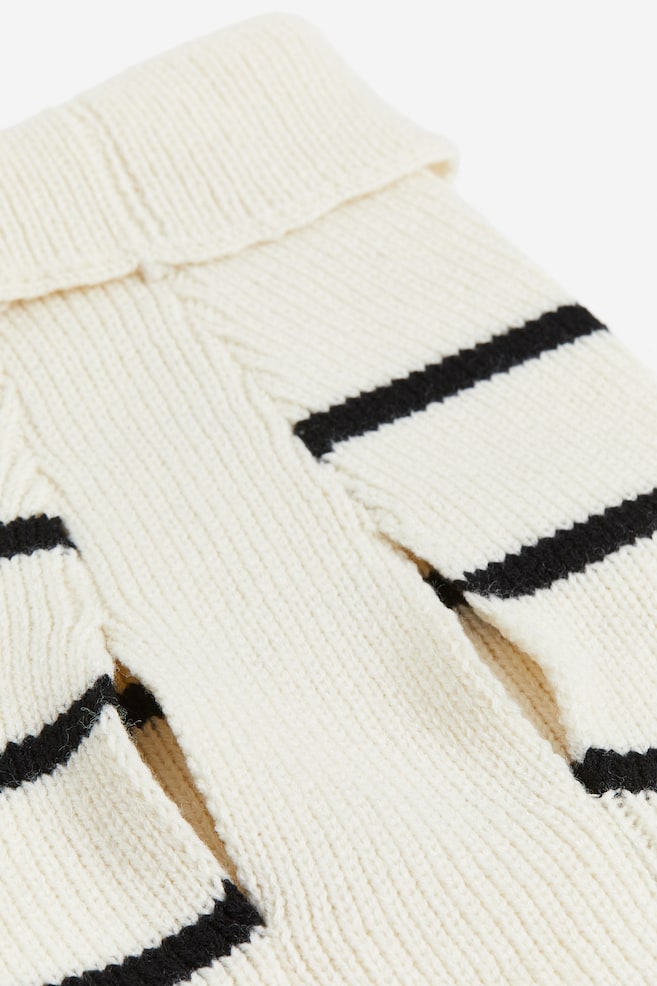 Rib-knit dog jumper - White/Striped/Light blue/Striped/Black/Striped - 5