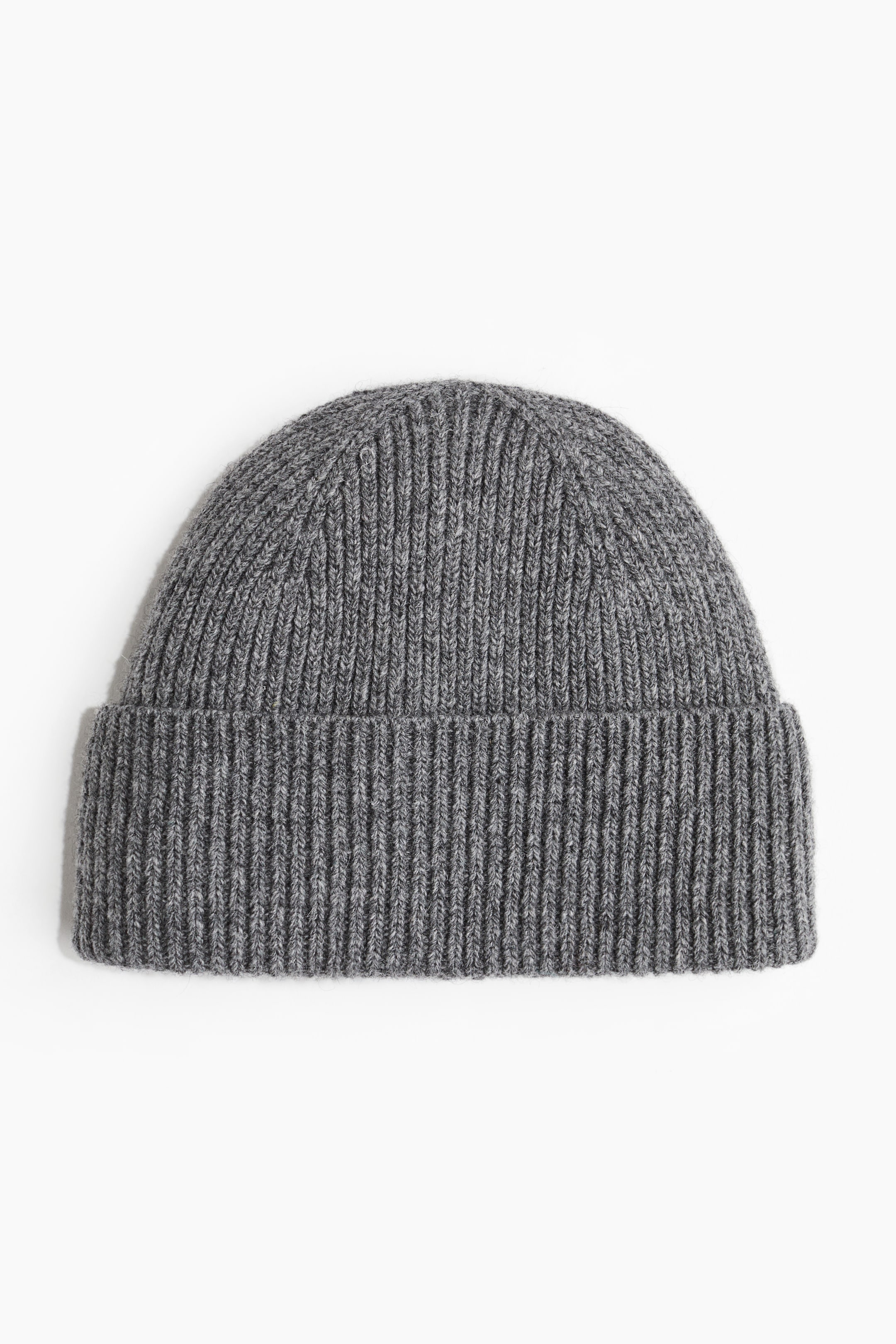 Rib-knit wool-blend hat - Dark grey marl - Men | H&M GB 1