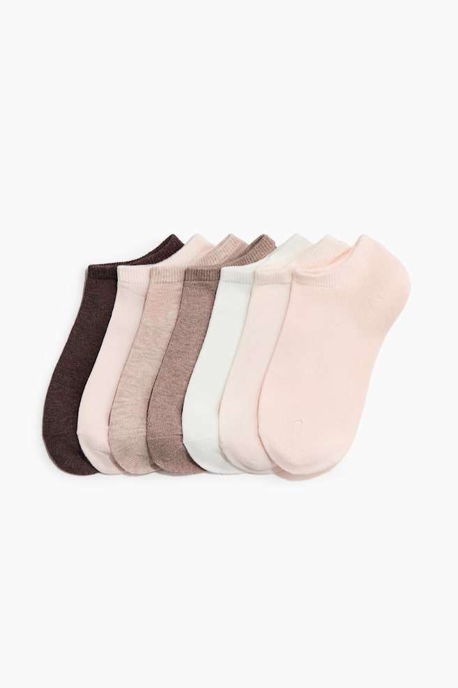 7-Pack Ankle Socks - Powder pink/dark brown/White/Black - 1