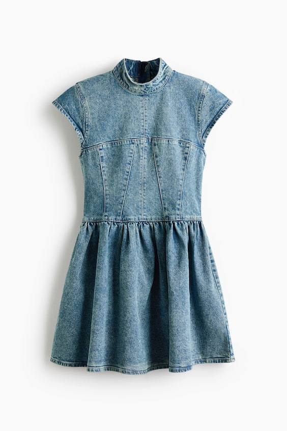 Женские платья H&M Denim Dress with Flared Skirt