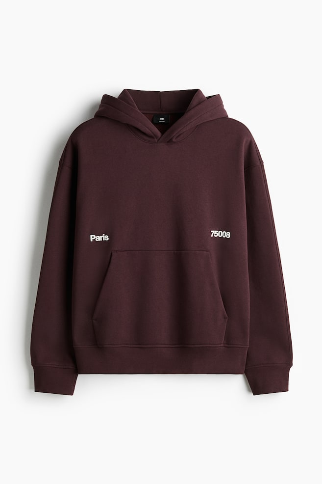 Hoodie in Loose Fit - Weinrot/Paris/Weiss/P - 1