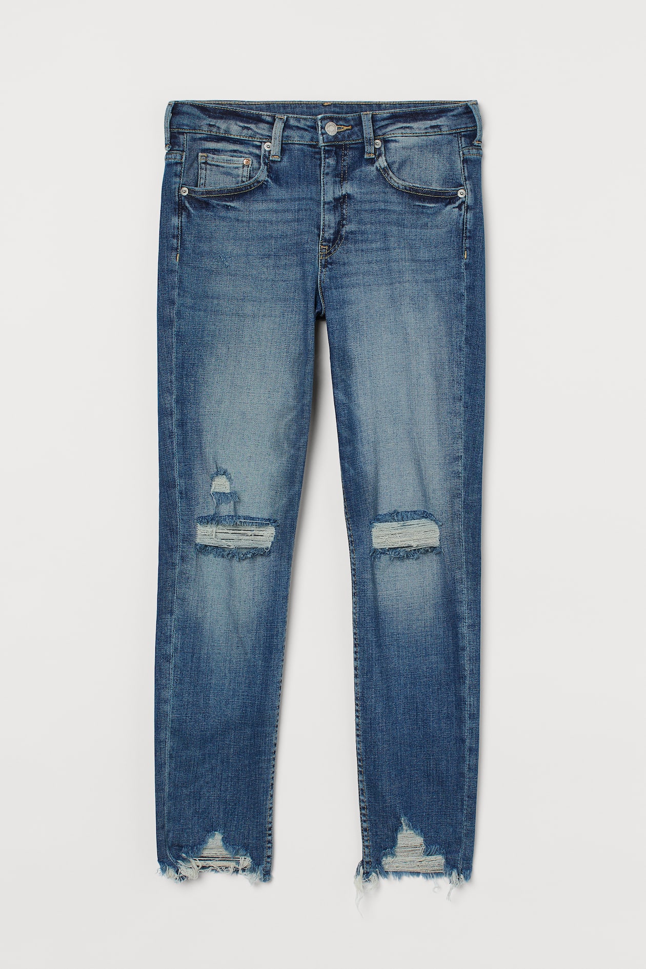 Girlfriend Regular Jeans Dark denim blue Ladies H&M