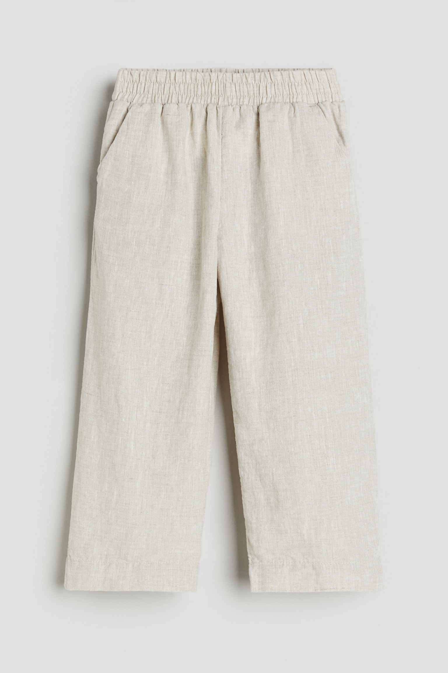 Linen Pants - Light beige/White - 1