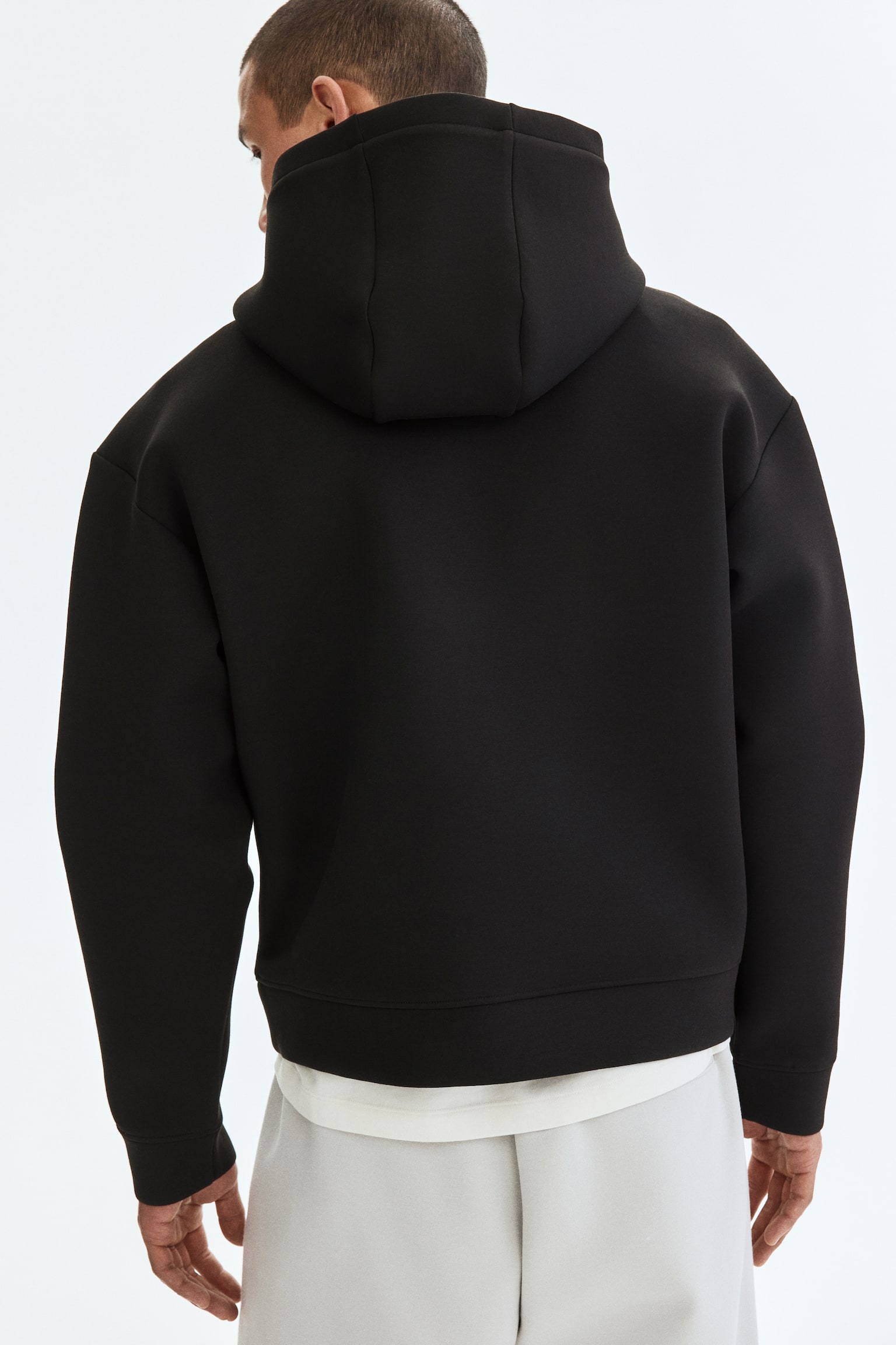 Мужское худи H&M Loose-Fit Scuba, цвет: Чёрный — фото 5