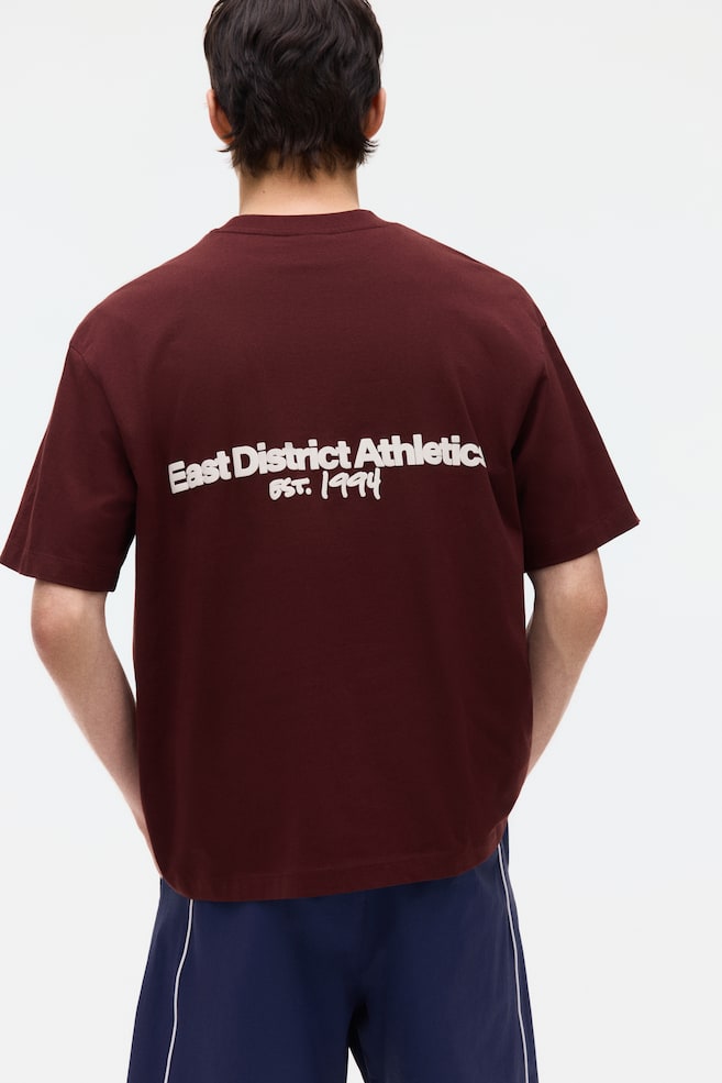 Loose Fit Printed T-shirt - Burgundy/Athletics/White/SoHo/Dark blue/New York City - 4