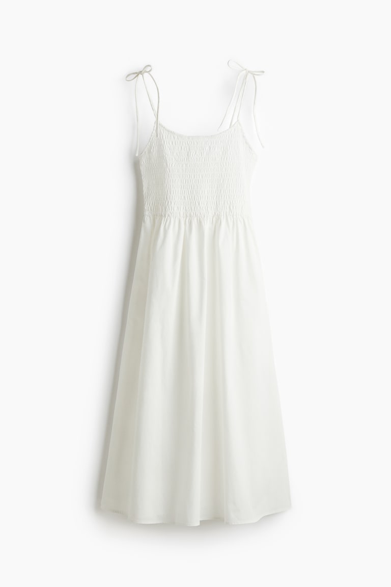 Women's Black Tie-Shoulder-Strap Smocked Dress | H&M US Women's Black Tie-Shoulder-Strap Smocked Dress | H&M US