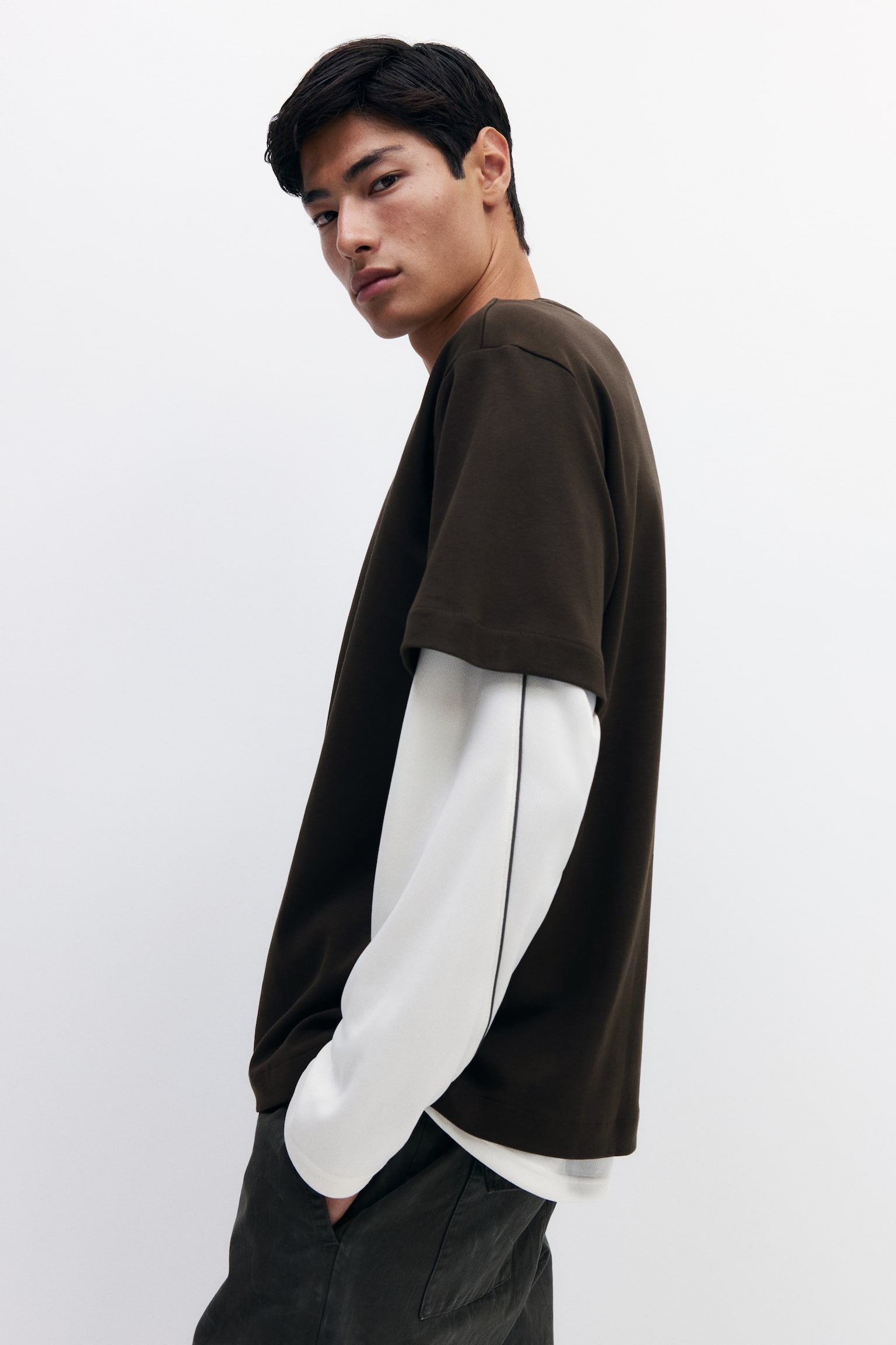 Playera Loose Fit - Verde oscuro/Negro/Blanco - 3