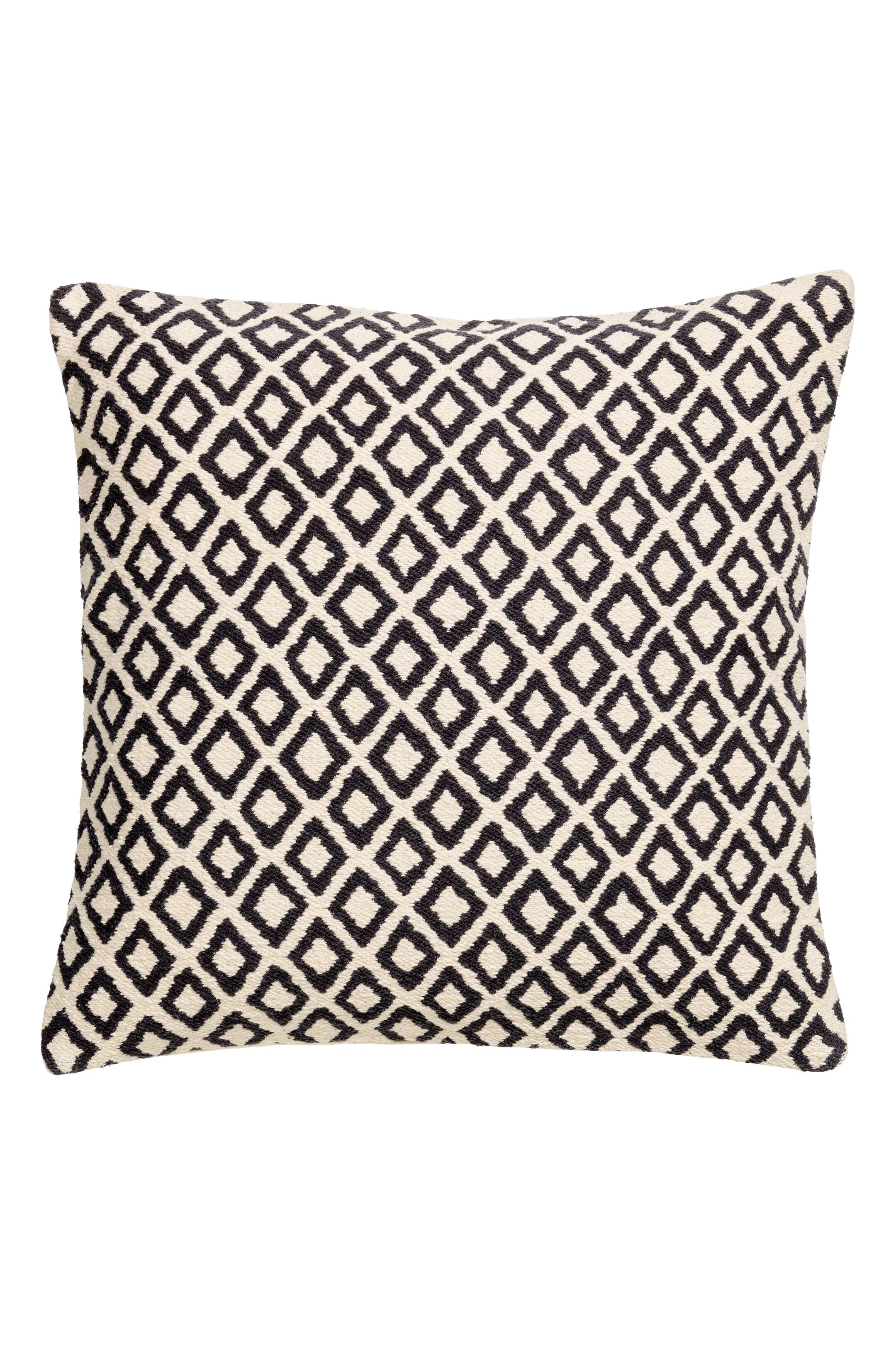 View larger image: Jacquard-weave Cushion Cover - Natural white/charcoal gray - Home All | H&M CA 1