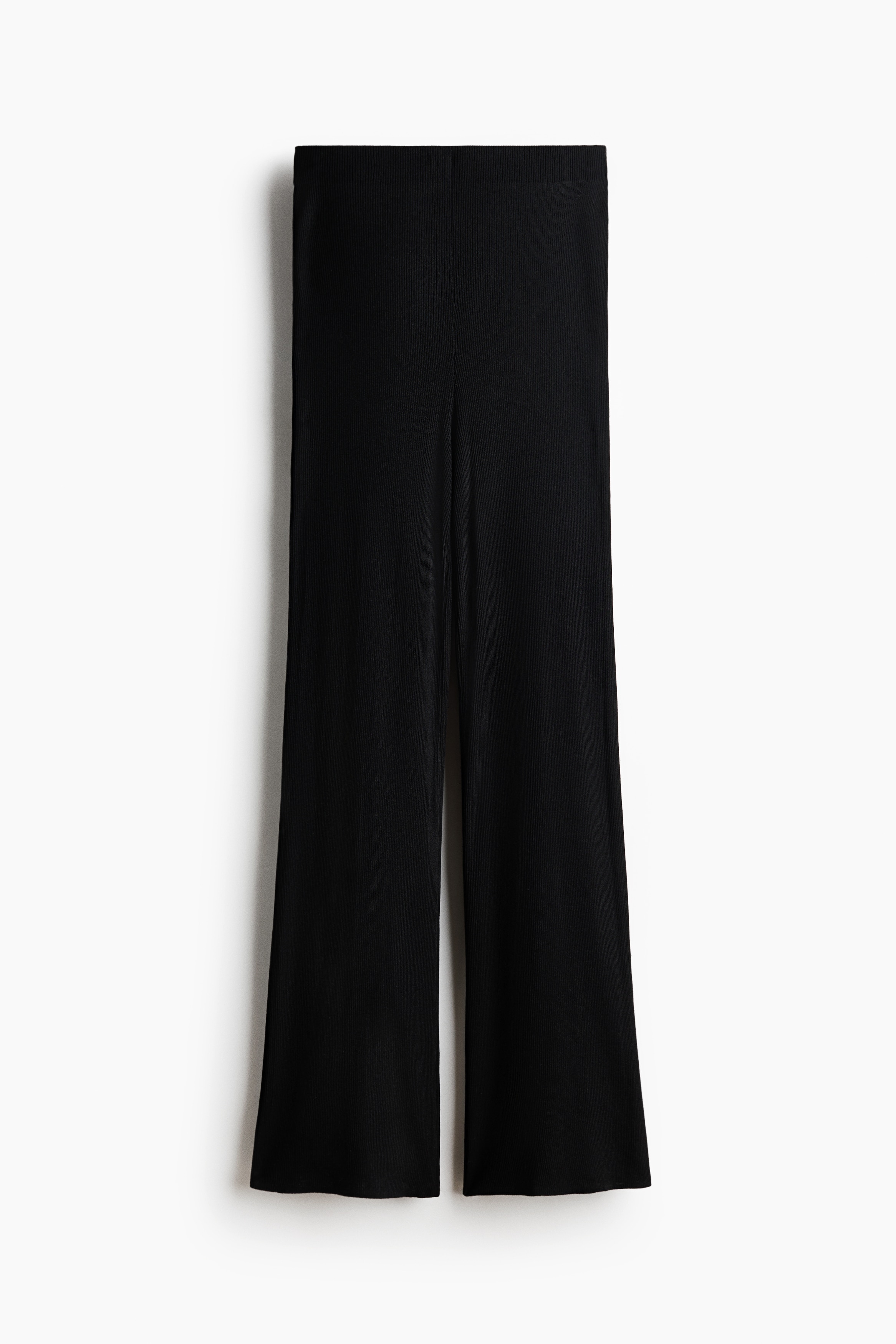 Pantaloni in maglia a coste - Nero/Marrone scuro