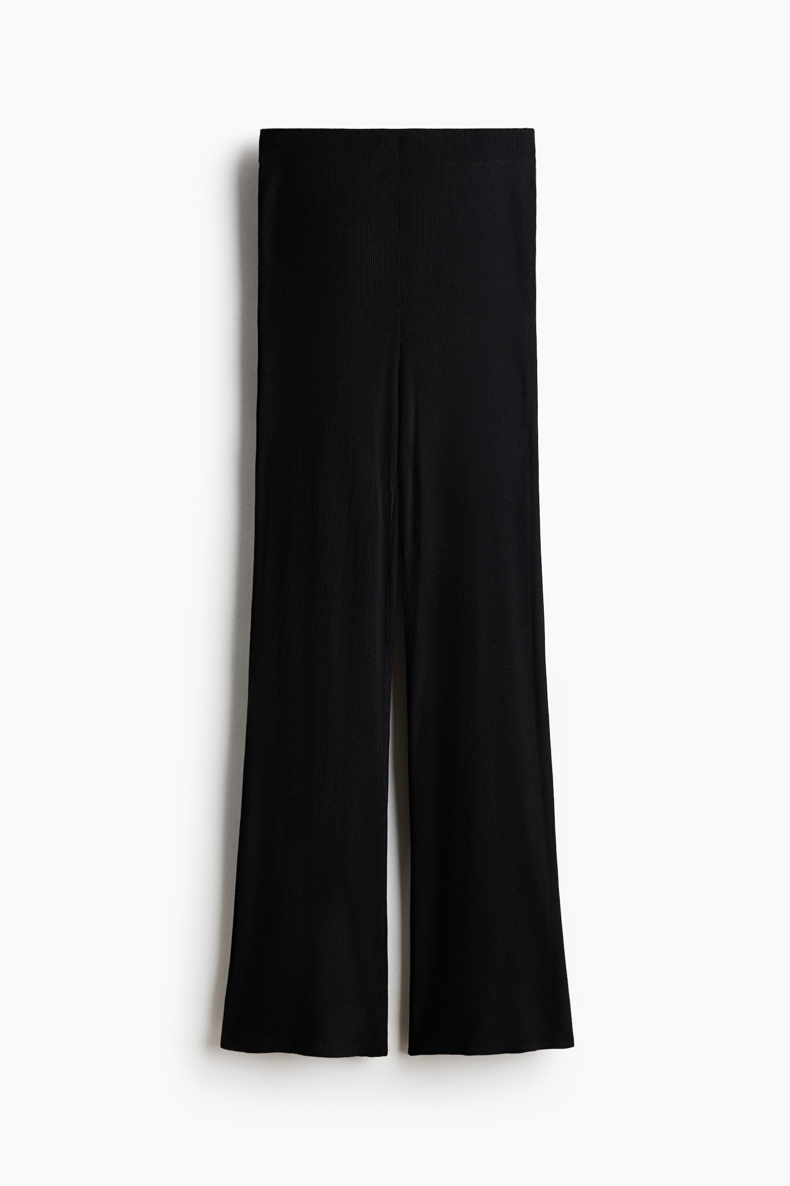 Rib-knit trousers - Black/Dark brown/Light beige marl/Black - 1