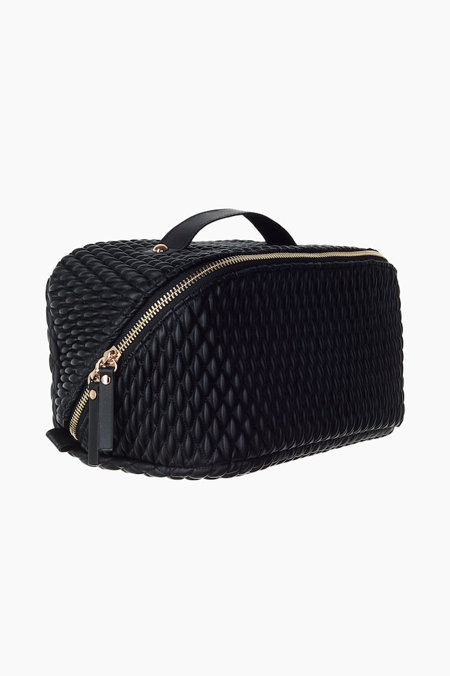 Neceser cuadrado con diseño guateado - Negro/Beige claro - 4