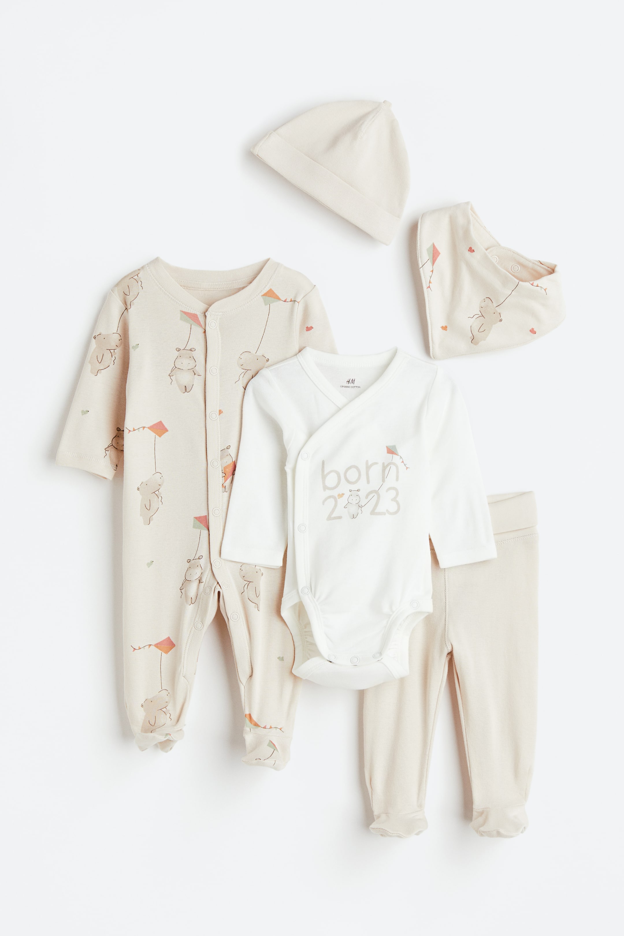View larger image: 5-piece set
 - White/Born 2023 - Kids | H&M 1