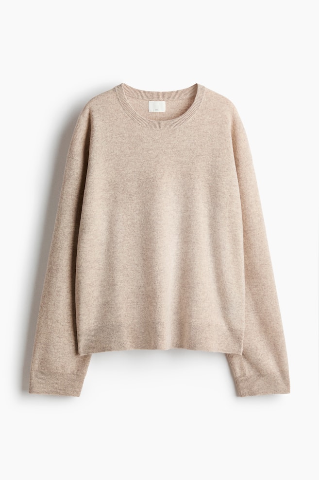 Oversized Wool Sweater - Light beige/Green/Dark beige/Gray melange/Light blue/Navy blue/Red - 1