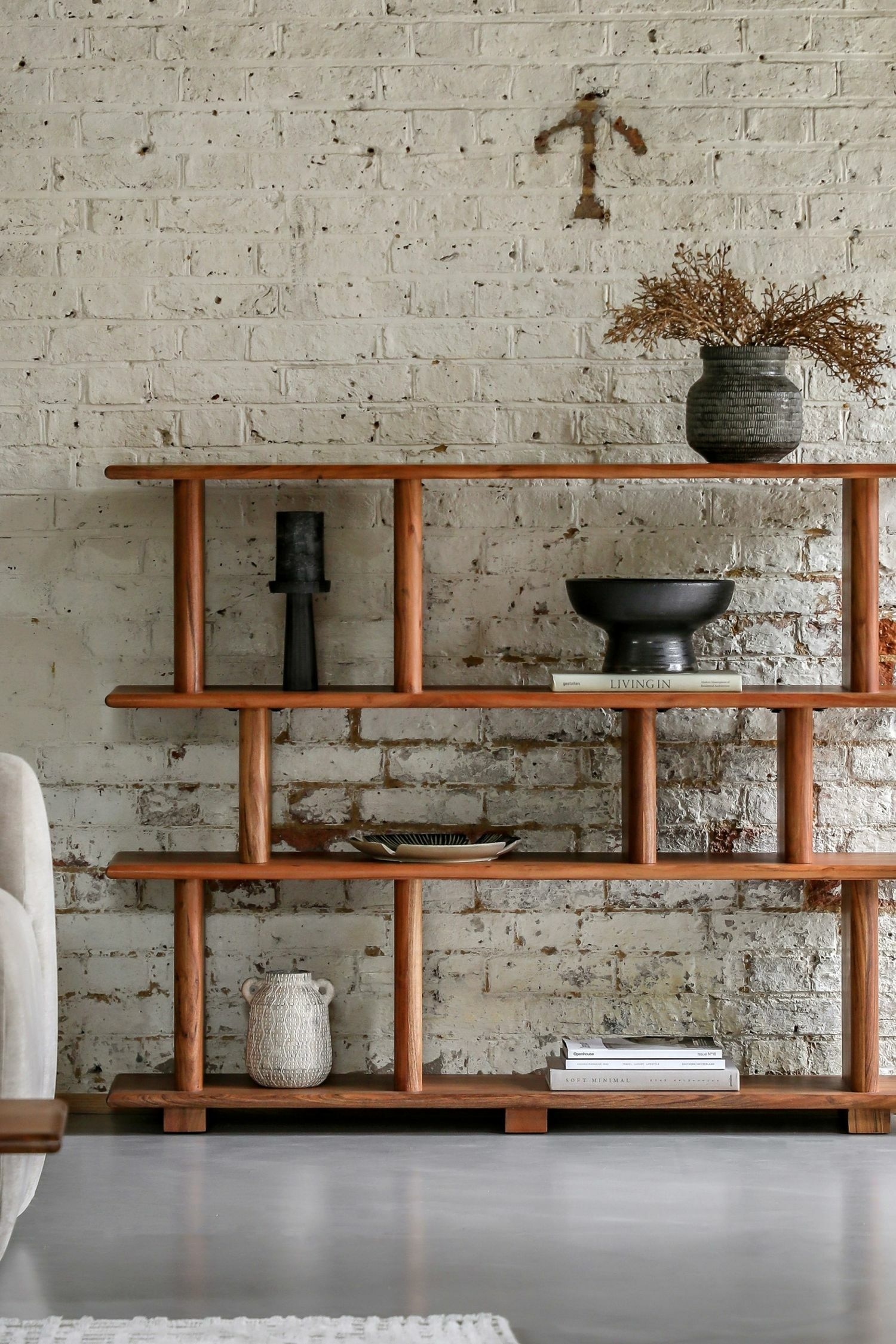 Acacia Wood Display Shelves - Natural