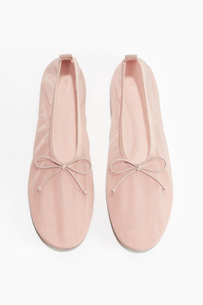 Ballerinas aus Mesh - Puderrosa/Schwarz - 1