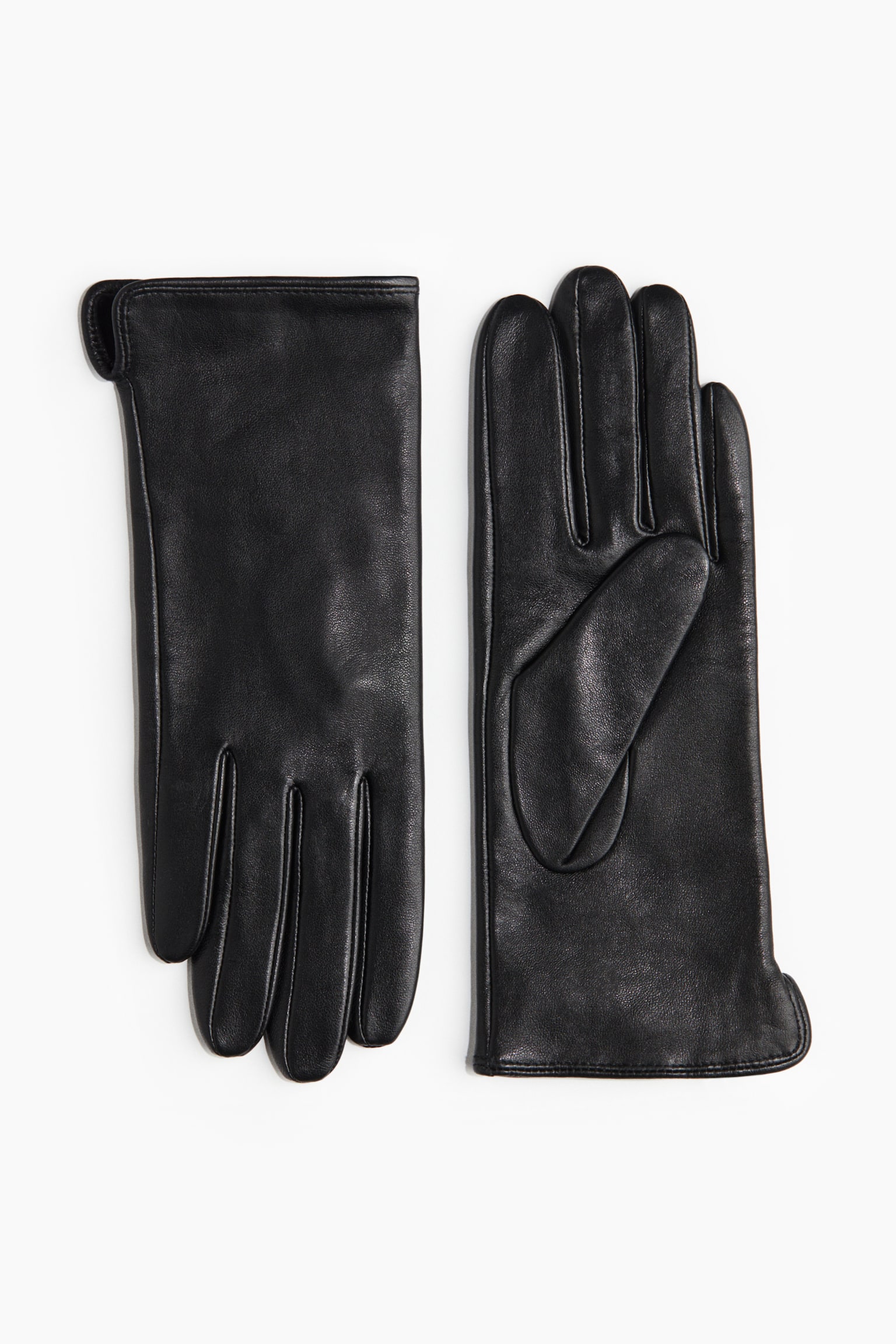 Женские перчатки H&M Leather, цвет: Чёрный — фото 1