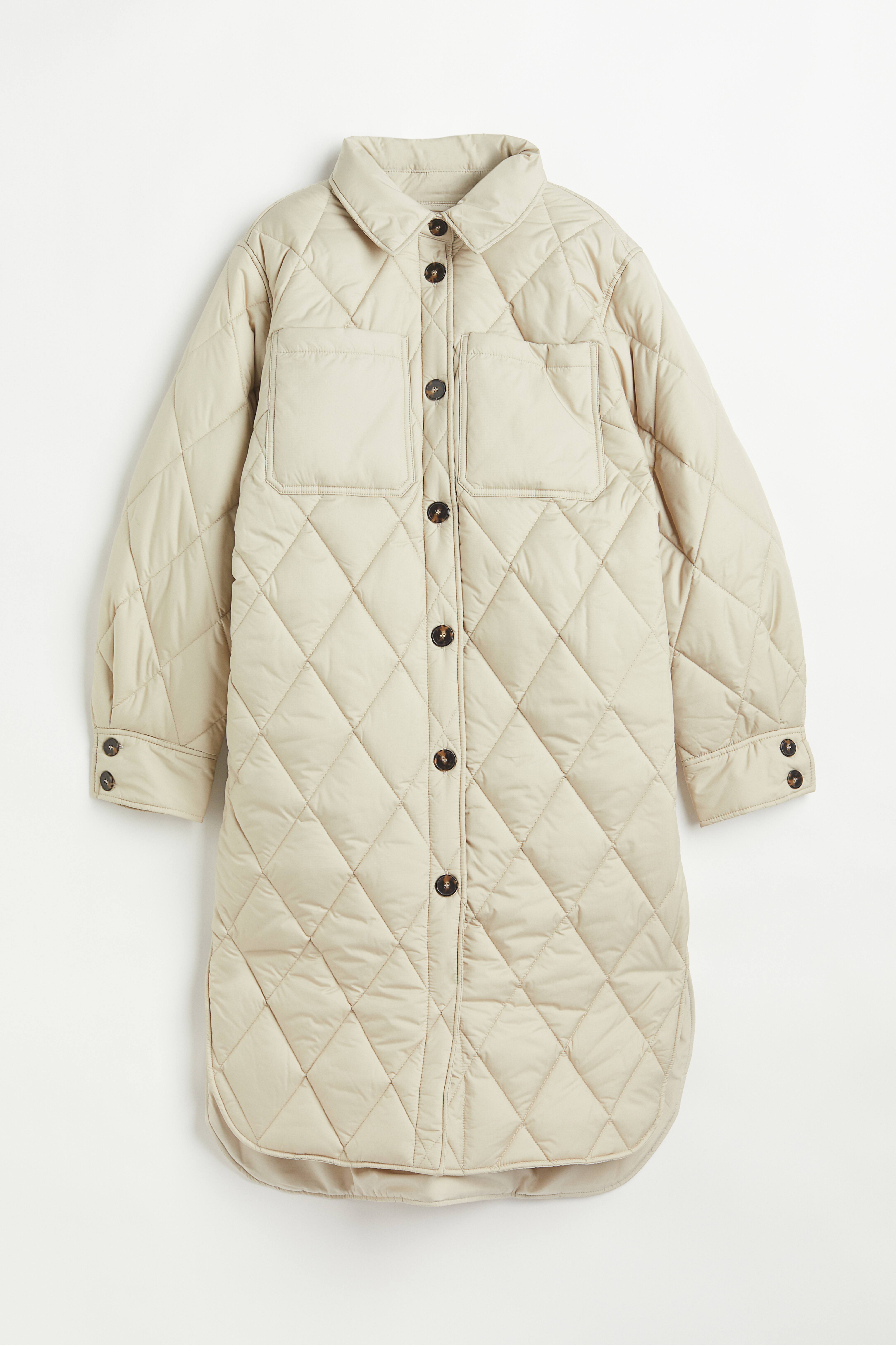 Quilted Shirt Jacket - Light beige - Ladies | H&M US