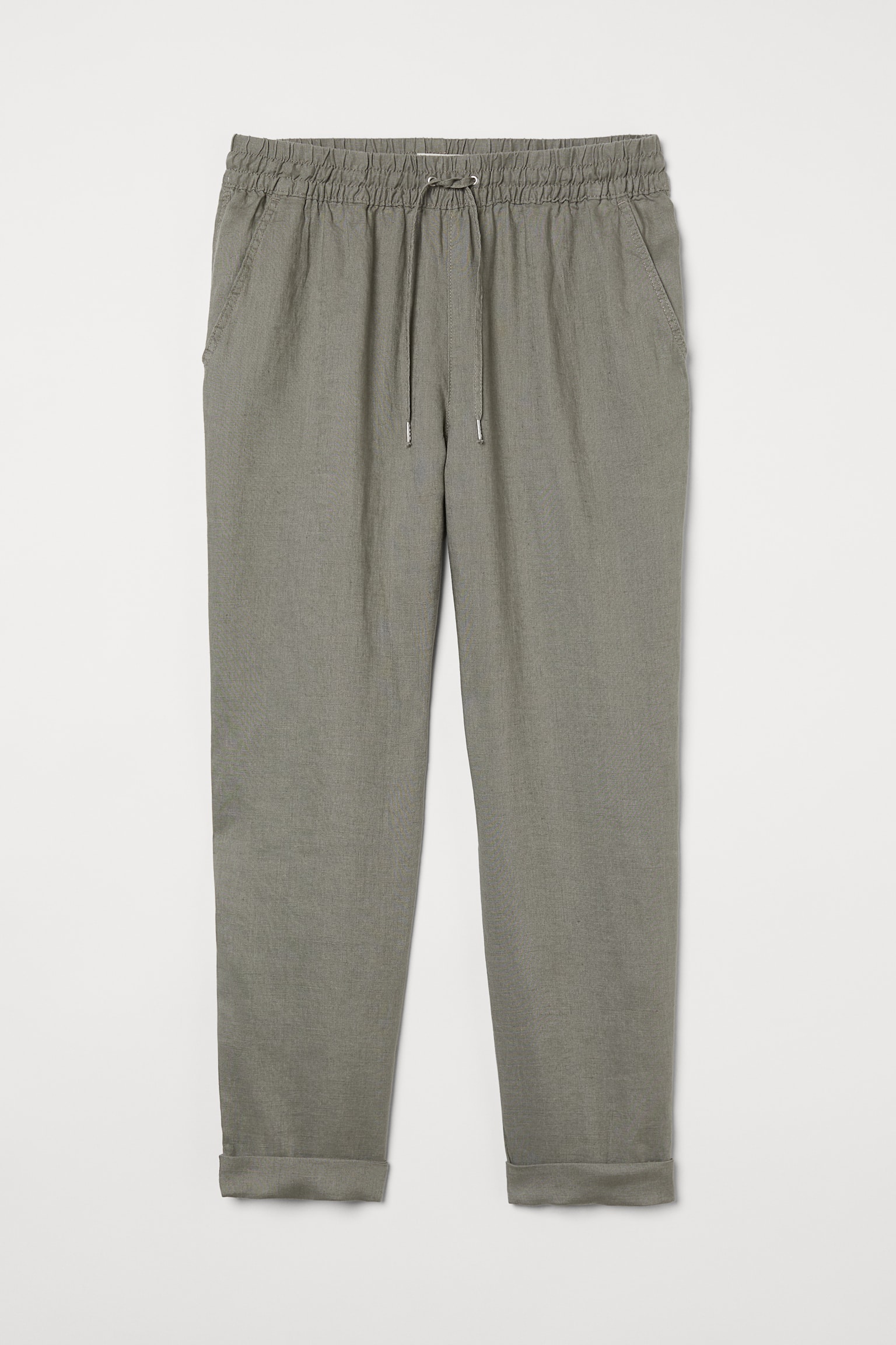 Linen Joggers - Khaki green/Pink/Light beige/White/Red/Khaki green/Light blue/Natural white/Light beige/Pinstripe/Black - 1