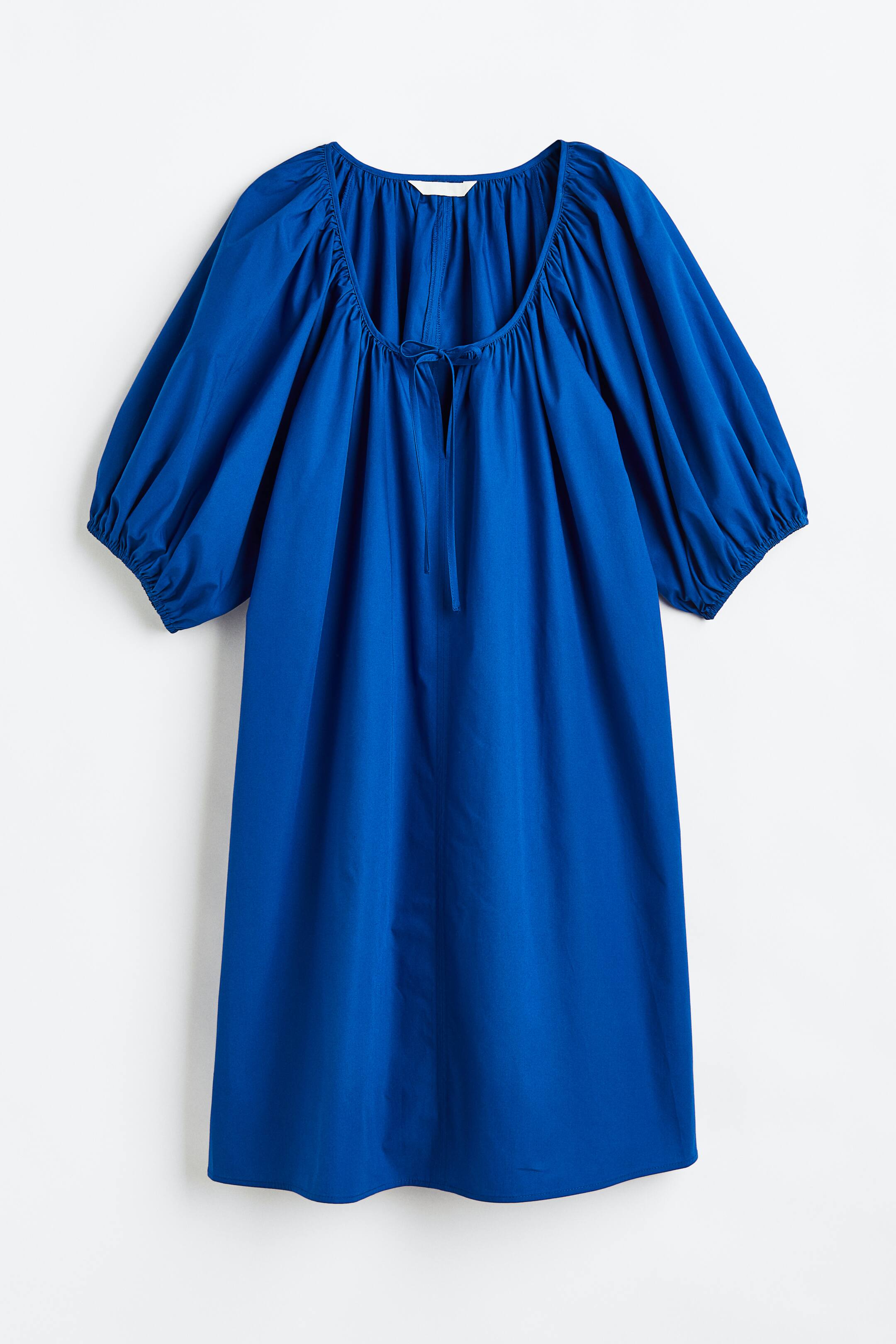 Xem ảnh lớn hơn: Váy tay bóng bay phồng - Màu xanh cô-ban - Ladies | H&M VN 1