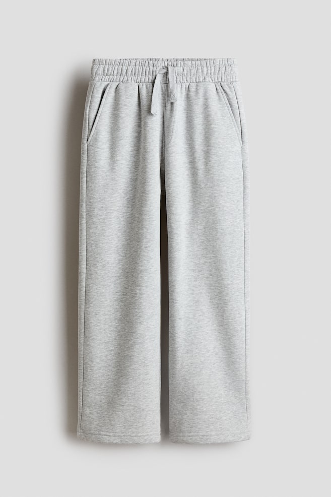 Joggpants mit angerauter Innenseite - Hellgraumeliert/Schwarz - 1