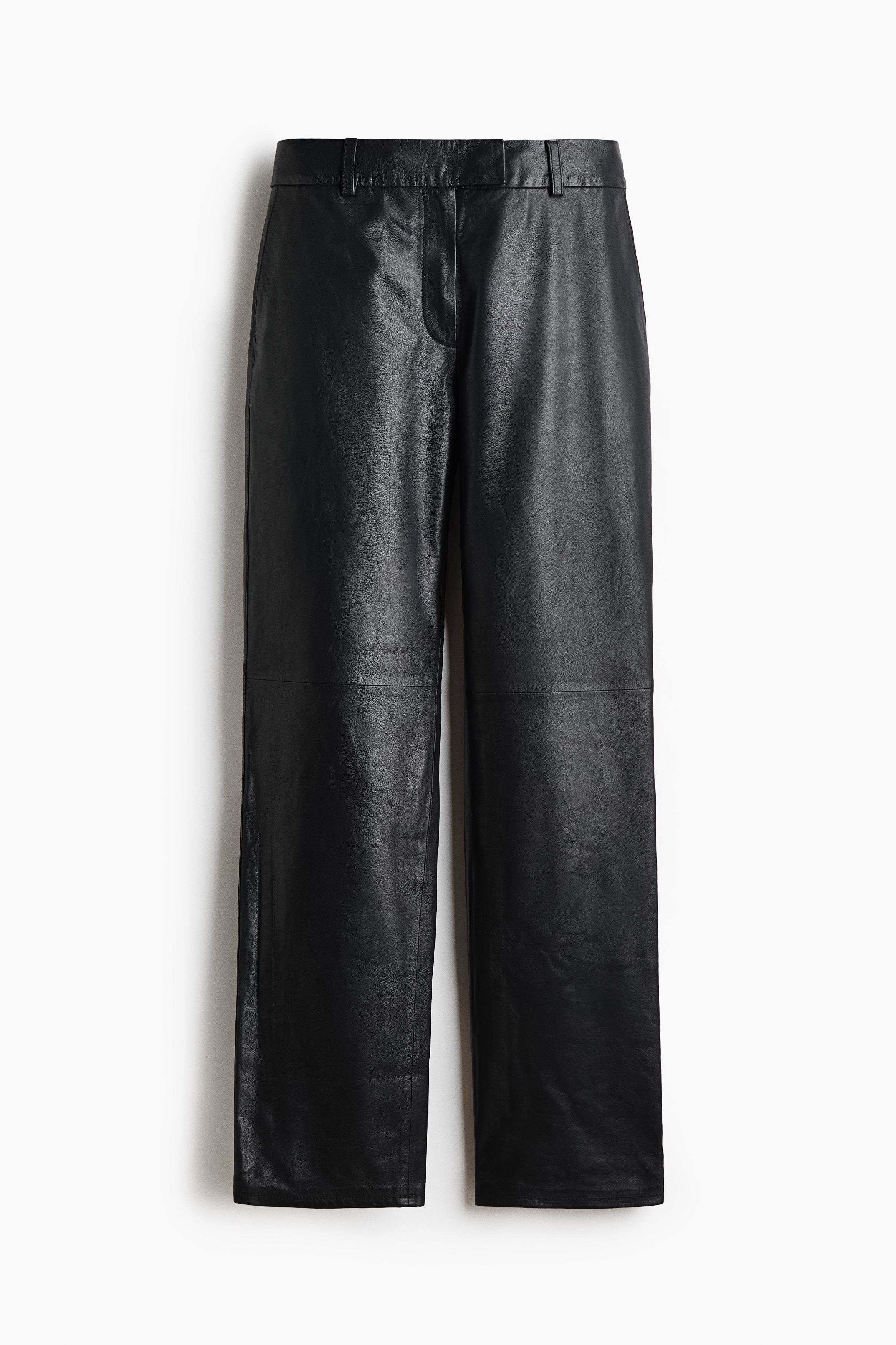 Pantalón sastre de piel - Negro/Marrón oscuro