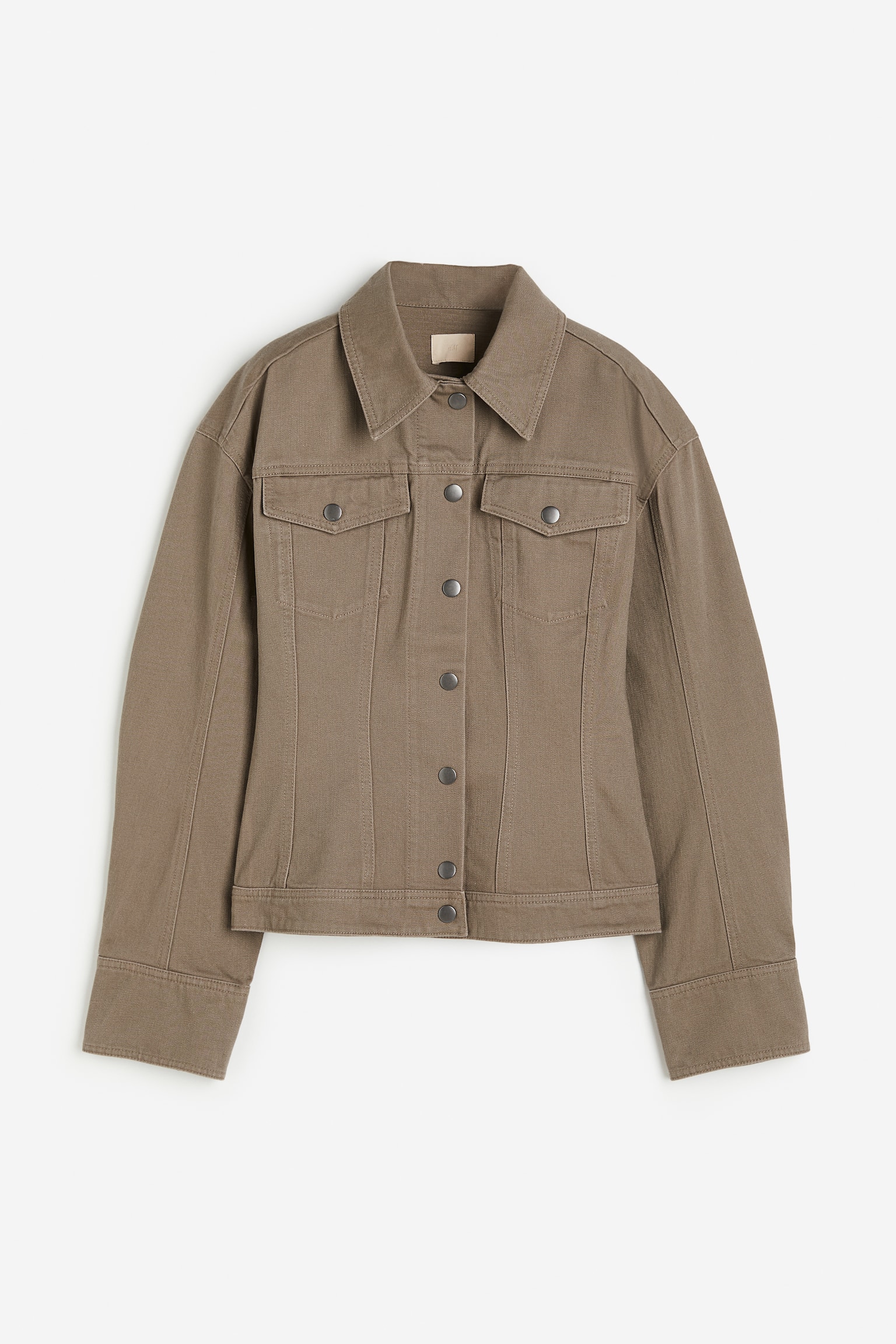 Tapered-waist twill jacket - Dark beige - 1