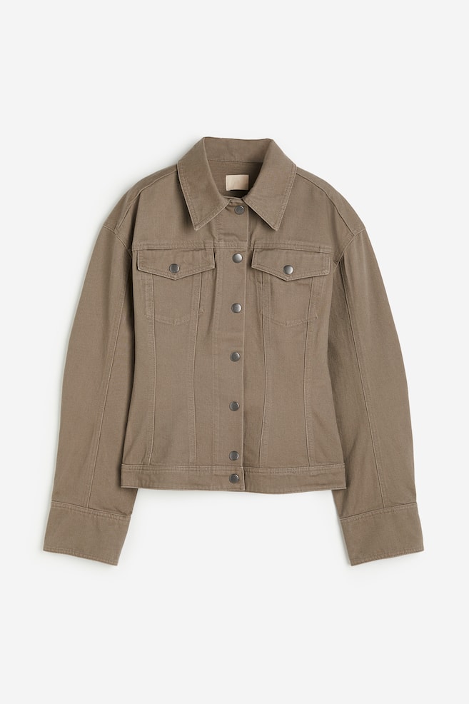 Tapered-waist twill jacket - Dark beige - 2