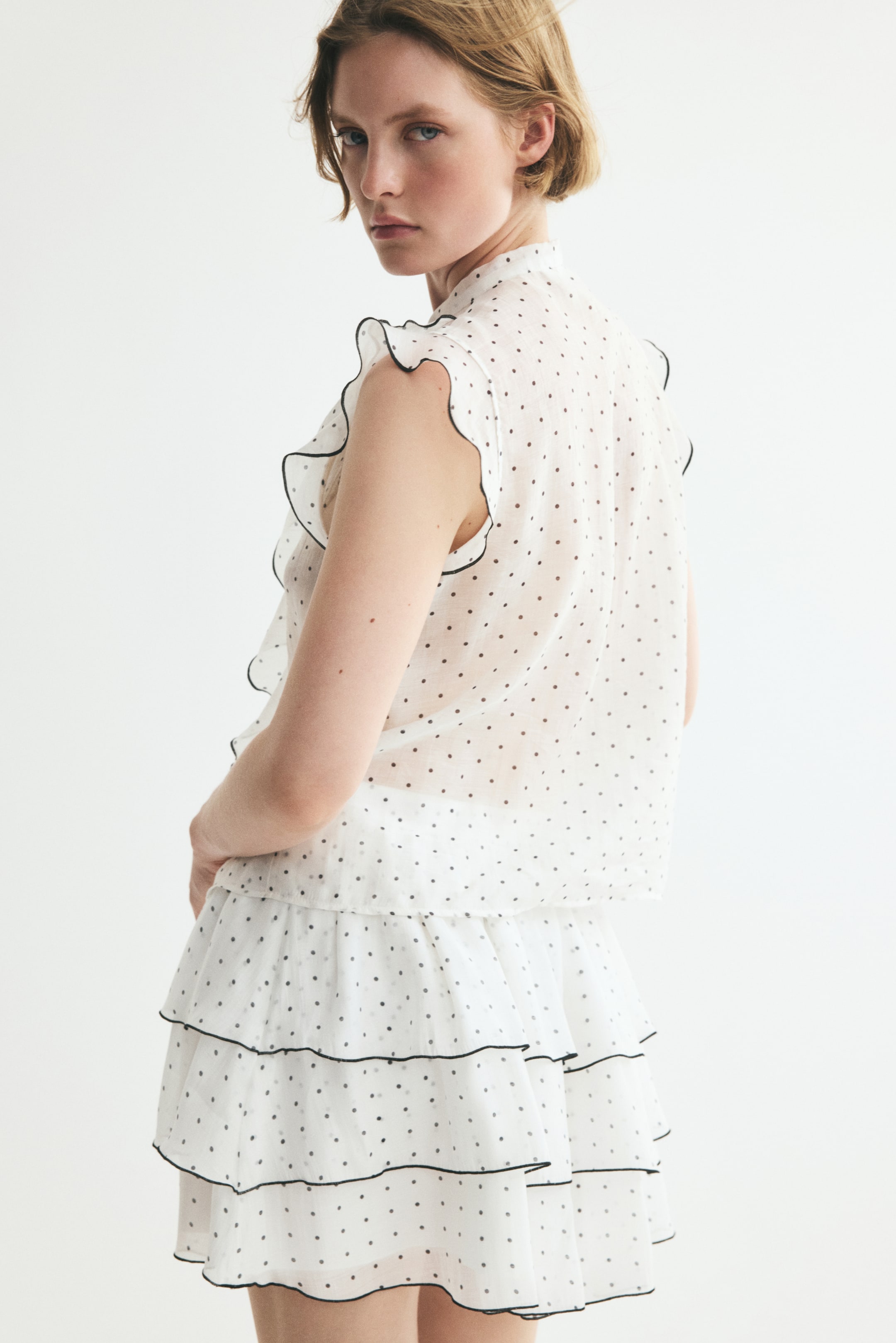Tiered Lyocell-Blend Skirt
