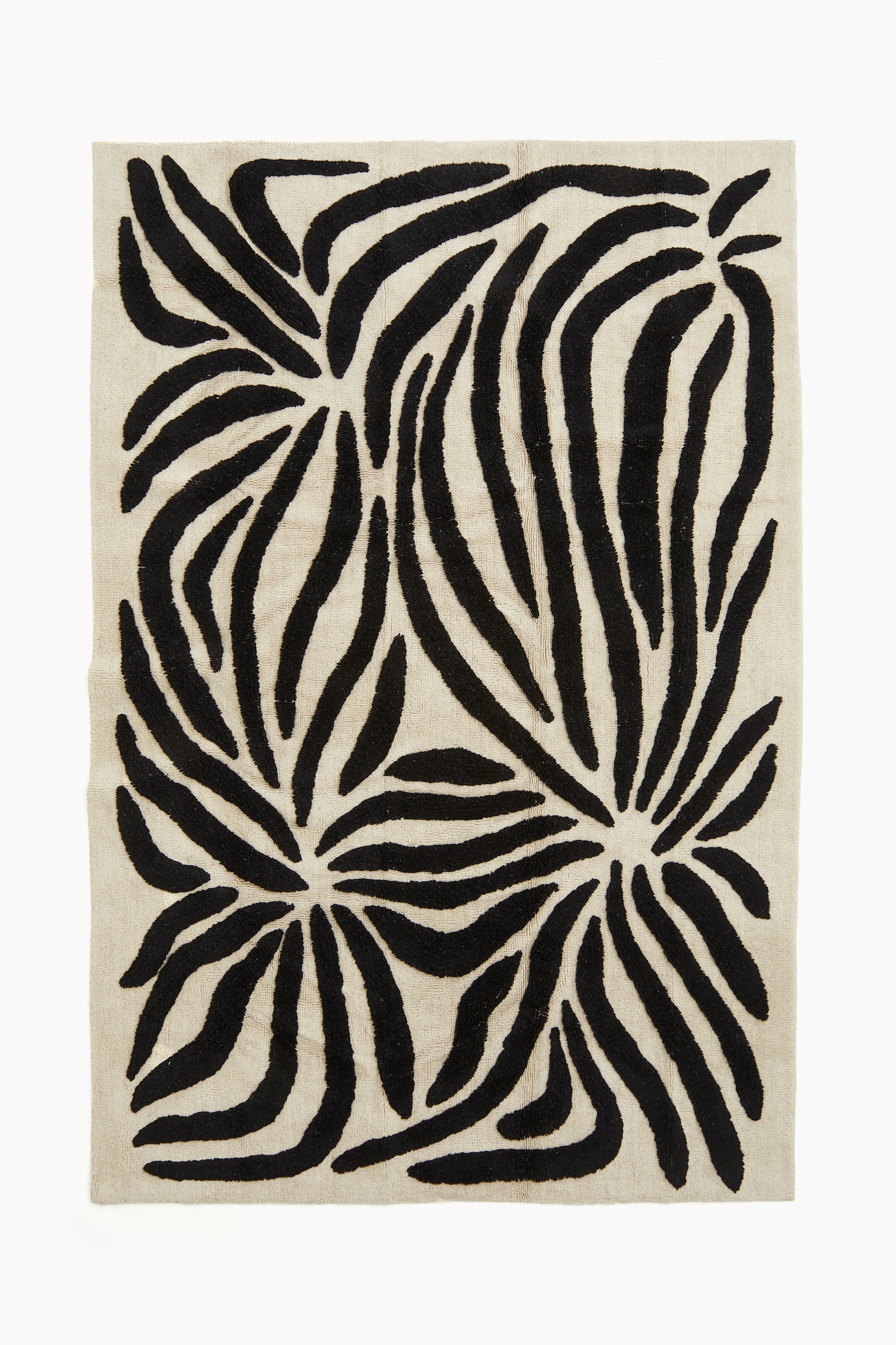 Large wool-blend rug - Light beige/Black - 1