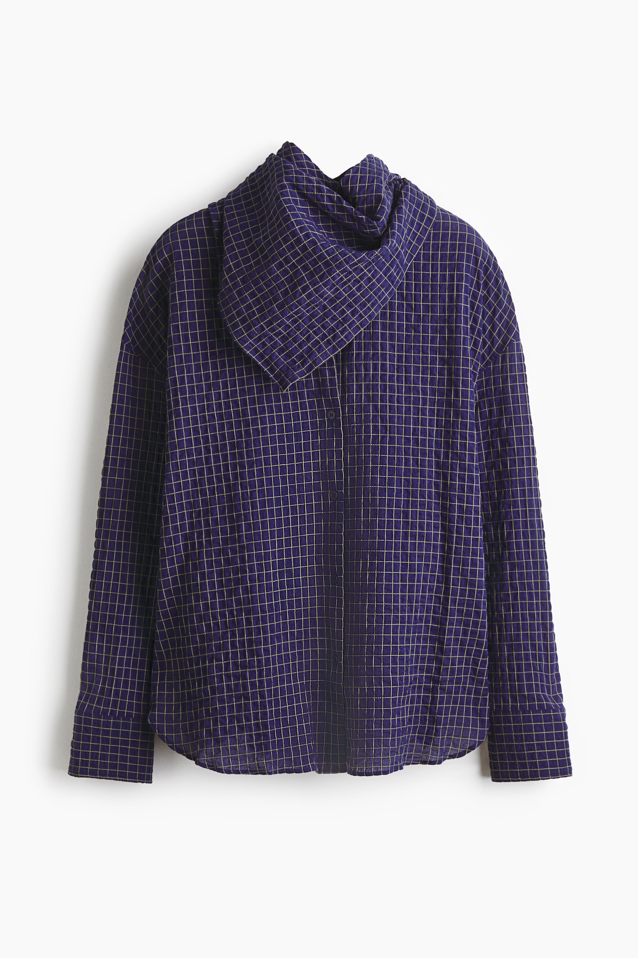 Seersucker Shirt with Scarf
