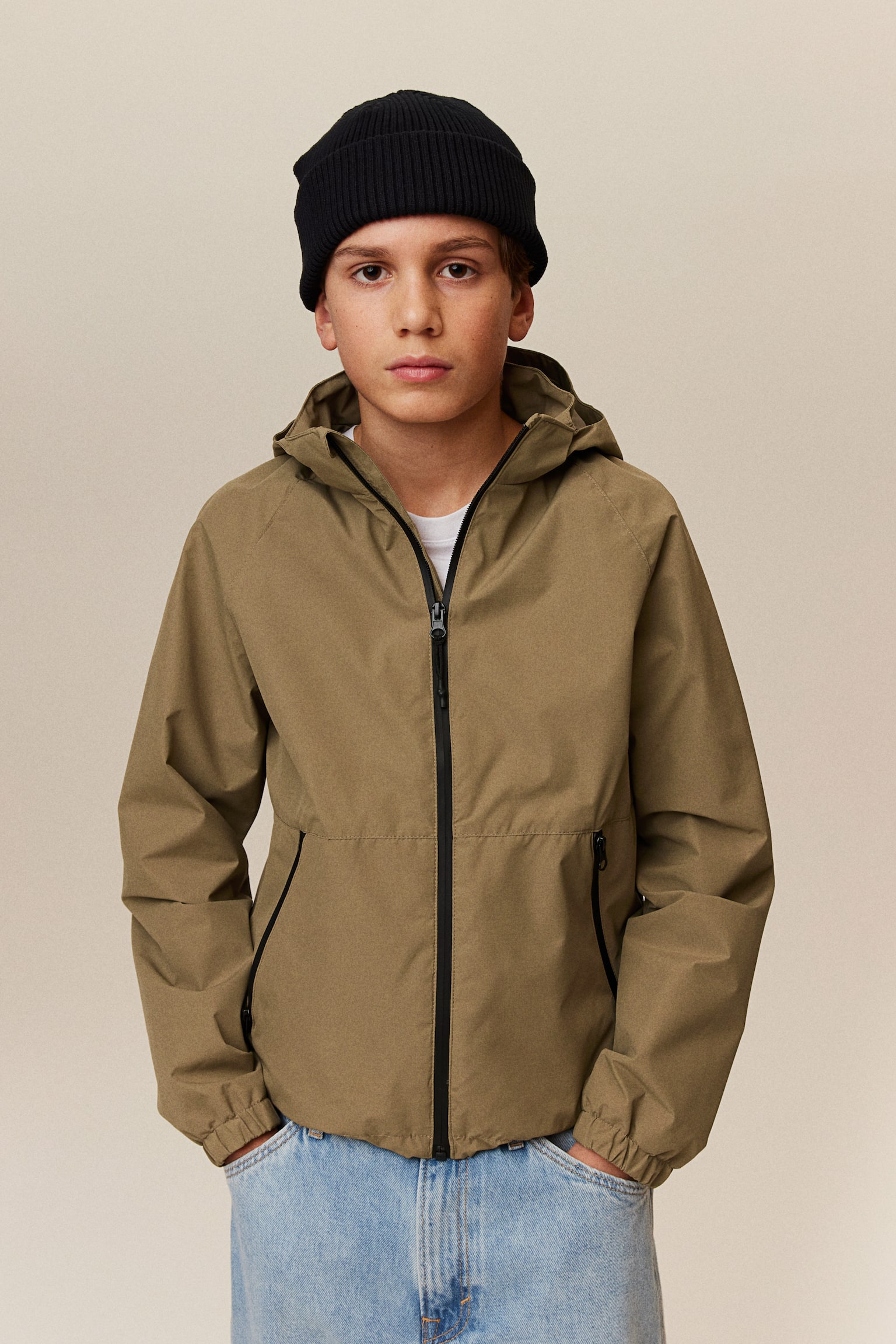 Water Repellent Windbreaker - Olive green/Black - 5