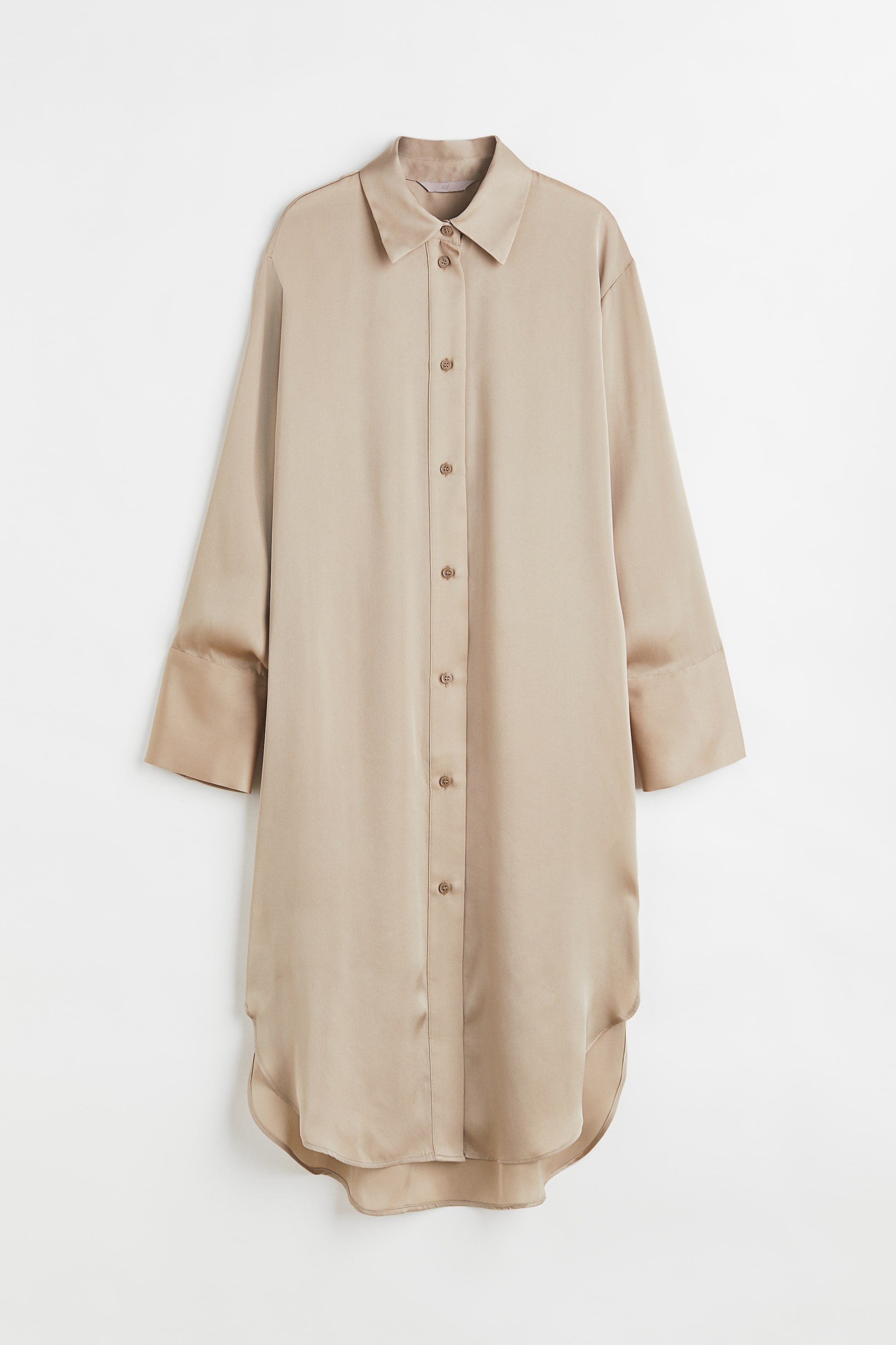 Xem ảnh lớn hơn: Váy sơ mi dáng thụng - Màu be - Ladies | H&M VN 1